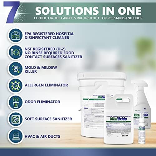 Vital Oxide Disinfectant, Deodorizer, Cleaner, Food-Contact Sanitizer, Virucide –(EPA registration #82972-1) – Kills Mold & Mildew, Eliminates Odors – 32 oz - Image 7