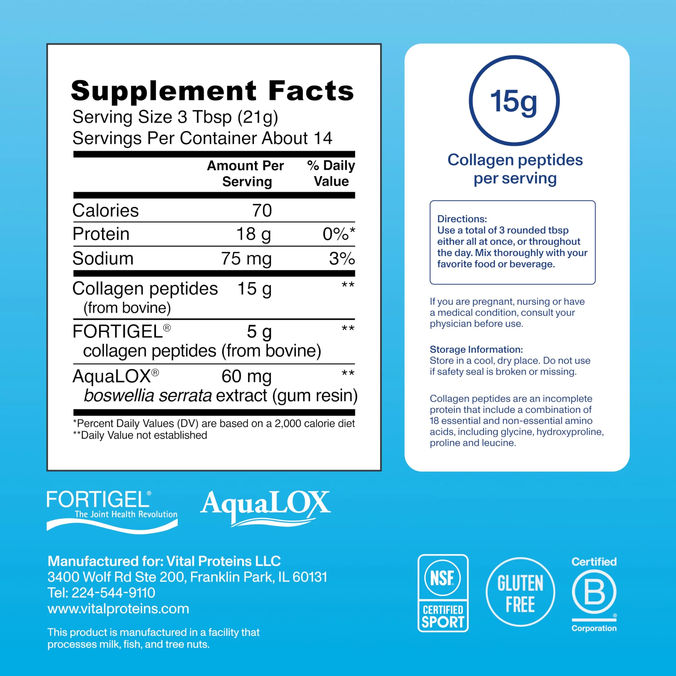 Vital Proteins® Active Complex, 20g Collagen Peptides, Improves Joint Comfort, Supports Movement & Mobility - Image 8