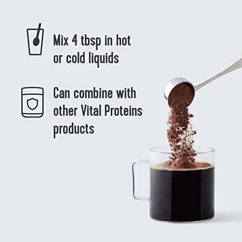 Vital Proteins Chocolate Collagen Powder Supplement (Type I, III) for Skin Hair Nail Joint - Hydrolyzed Collagen - Dairy and Gluten Free - 27g per Serving - Chocolate Flavor, 26.8 oz Canister - Image 5
