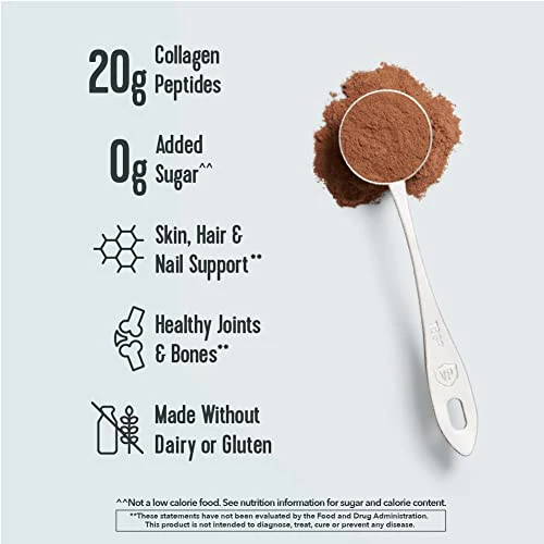 Vital Proteins Chocolate Collagen Powder Supplement (Type I, III) for Skin Hair Nail Joint - Hydrolyzed Collagen - Dairy and Gluten Free - 27g per Serving - Chocolate Flavor, 26.8 oz Canister - Image 6