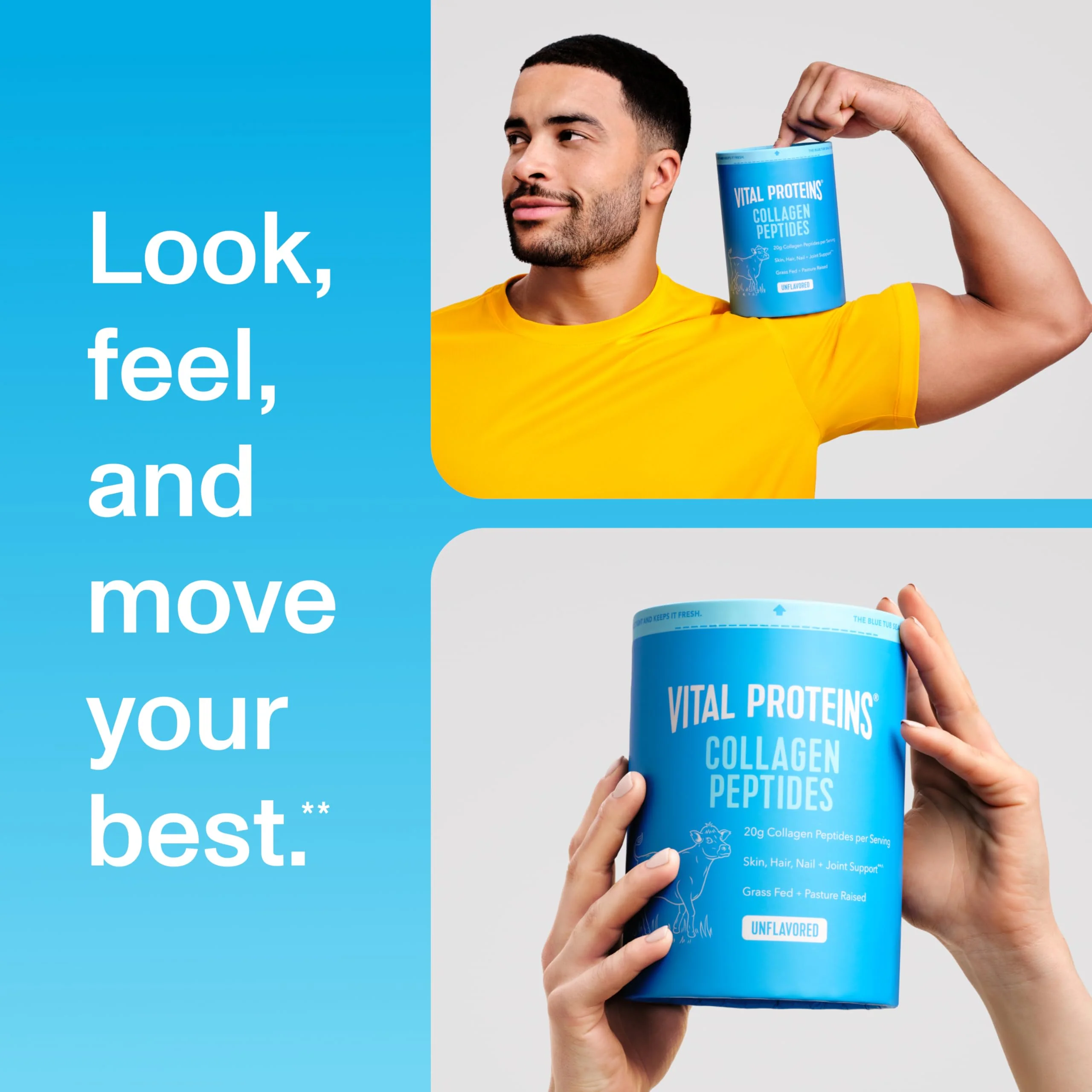 Vital Proteins Collagen Peptides Powder - Grass Fed Collagen Peptides for Hair, Nail, Skin, Bone & Joint Health, Unflavored, 27 Servings - Image 9