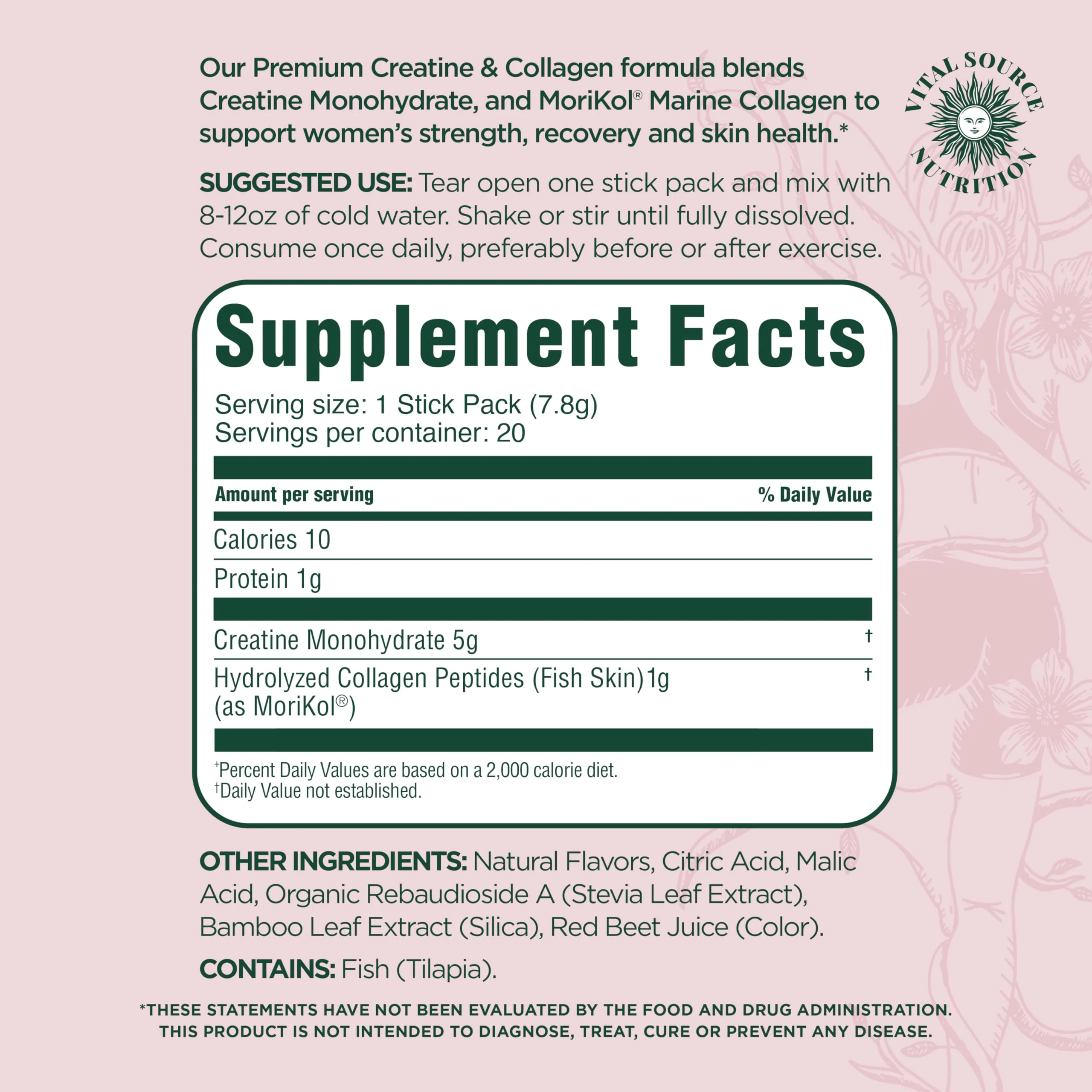 Vital Source Nutrition - Flexi - Creatine & Collagen Stick Packs - 5g Creatine Monohydrate + 1g MoriKol Collagen -Supports Strength, Recovery & Skin Health -20 Servings - Image 3
