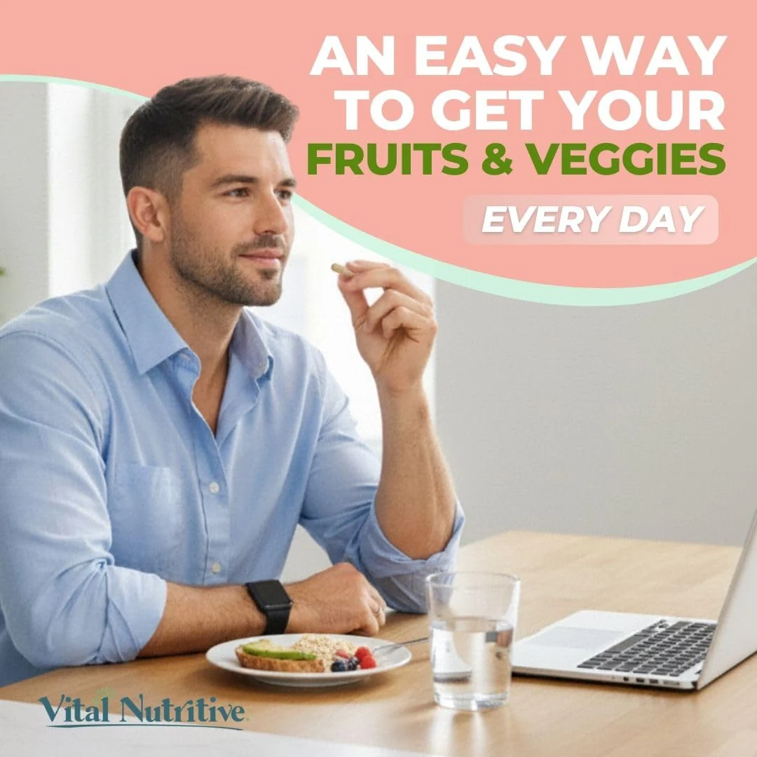 Vital Super Fruits & Veggies - Daily Superfood Capsules for Adults - Fruit and Veggies Supplement to Boost Immunity & Energy - 2-in-1 Formula for Overall Wellness - Fruit and Vegetable Capsules - Image 9