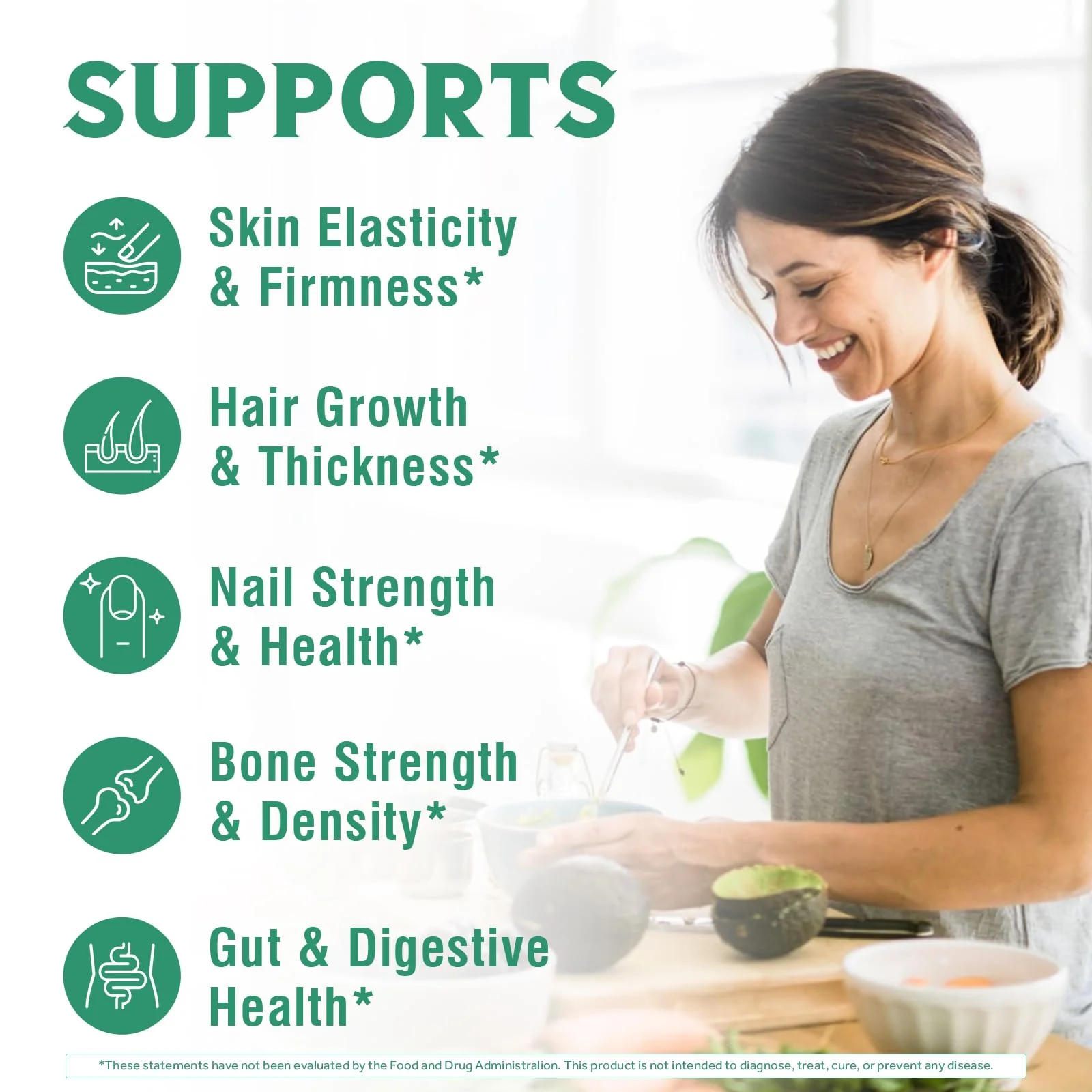 Vitalibre Bovine Collagen Peptides Powder for Women and Men, Grass-Fed Hydrolyzed Collagen Protein Type I & III, Skin, Hair, Nails, Bones, Digestion, Unflavored, Non-GMO, Keto & GF, 22 Servings, 16oz - Image 9