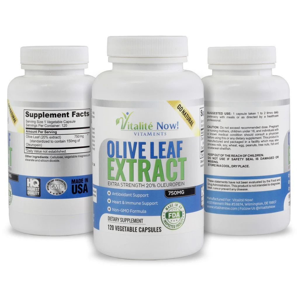Vitalité Now! Super Strength Best Olive Leaf Extract (Non-GMO) - 20% Oleuropein - Immune Support Supplement - Up to 4 Months - 750mg Capsules - Vegetarian - 120 Count - Image 4