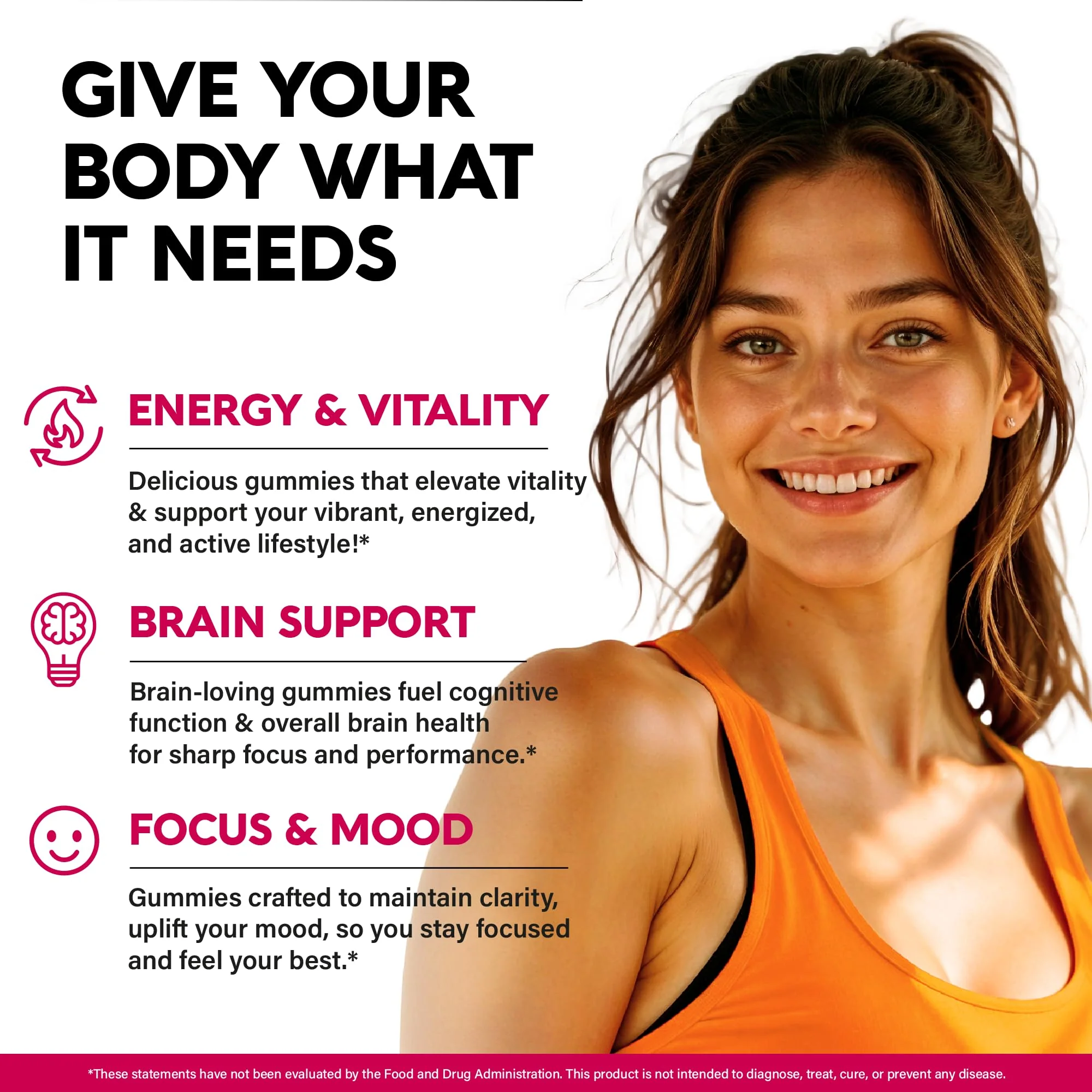 Vitamin B-Complex Gummies for Women & Men - Vitamin B12, B1, B2, B3, B5, B6, B7 & B9 - B Complex with Vitamin C & Choline - Energy, Brain & Mood - Natural Berry Flavor, Vegan - 60 Gummies 2 Pack - Image 2