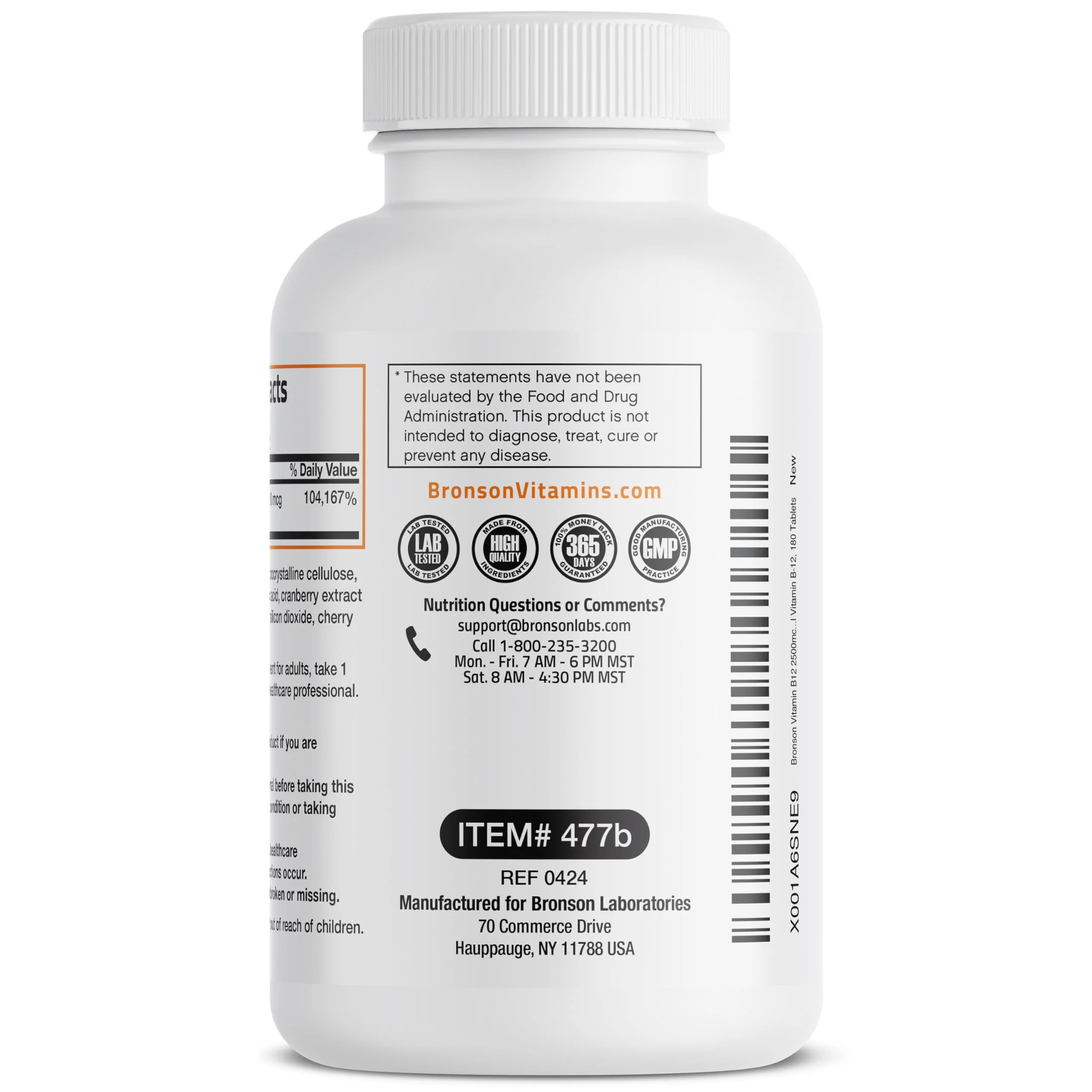 Vitamin B12 2500mcg Shot Of Energy Fast Dissolve Chewable Tablets - Quick Release Cherry Flavored Sublingual B12 Vitamin - Supports Nervous System, Healthy Brain Function Energy Production – 180 Count - Image 3