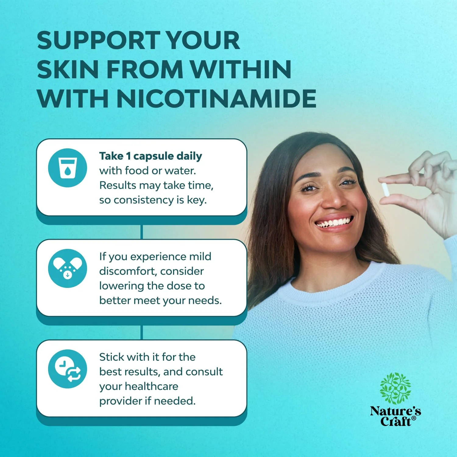 Vitamin B3 Niacinamide 500mg Capsules - Mitochondrial Energy and Potent Skin Supplement - AKA Vitamin B3 Niacin Flush Free and Nicotinamide 500mg - Flush Free Niacin Supplement - 180 Count - Image 6