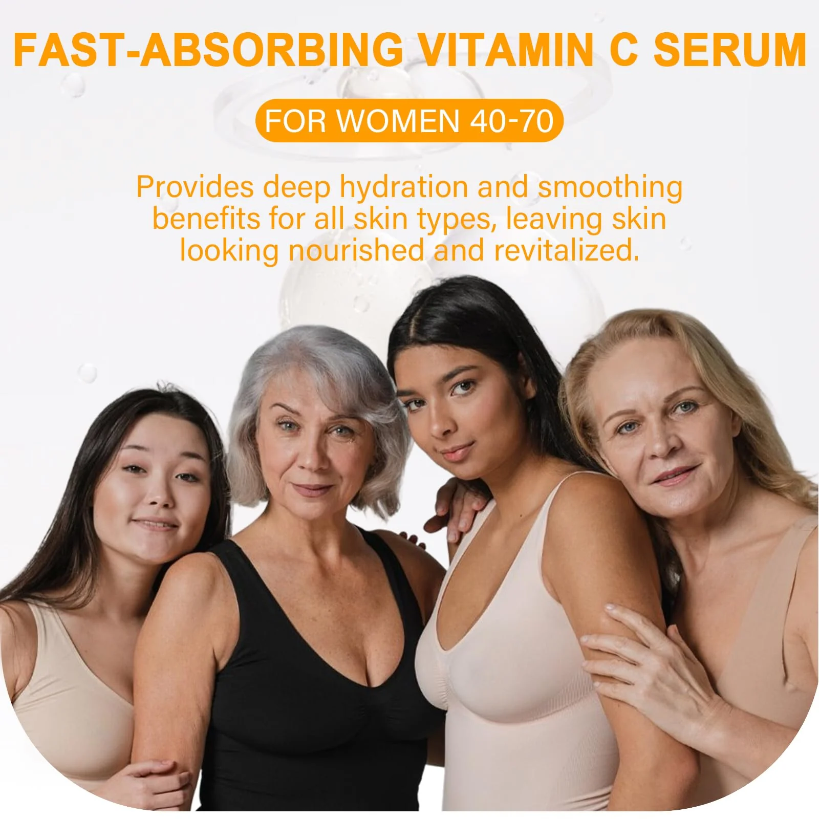 Vitamin C Serum for Women over 70, Vitamin C Serum for Mature Skin Face Hydrates, Firms, Lifts, Targets Age Marks, Wrinkles and Smoothes Skin Texture 1.69 fl oz - Image 3