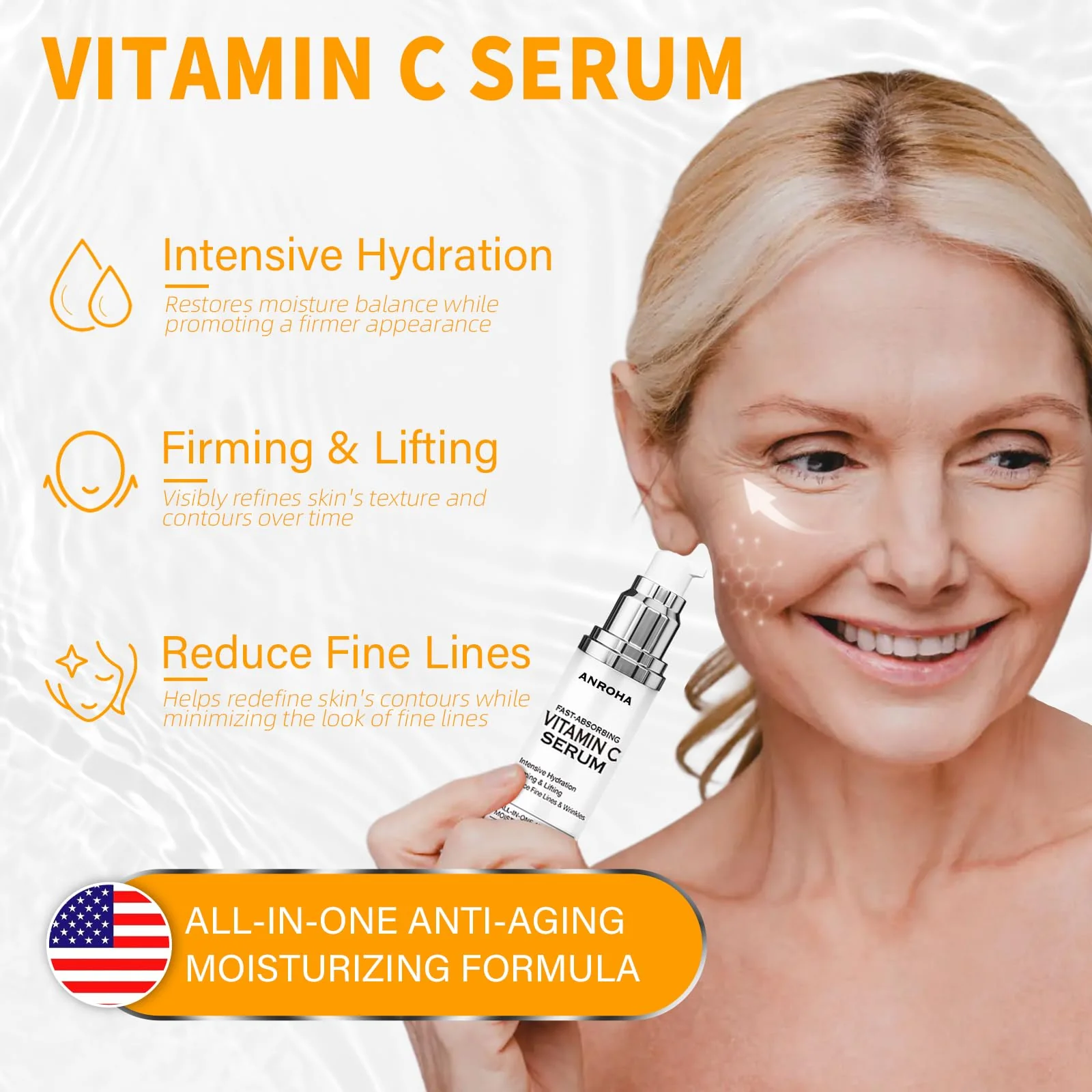 Vitamin C Serum for Women over 70, Vitamin C Serum for Mature Skin Face Hydrates, Firms, Lifts, Targets Age Marks, Wrinkles and Smoothes Skin Texture 1.69 fl oz - Image 7