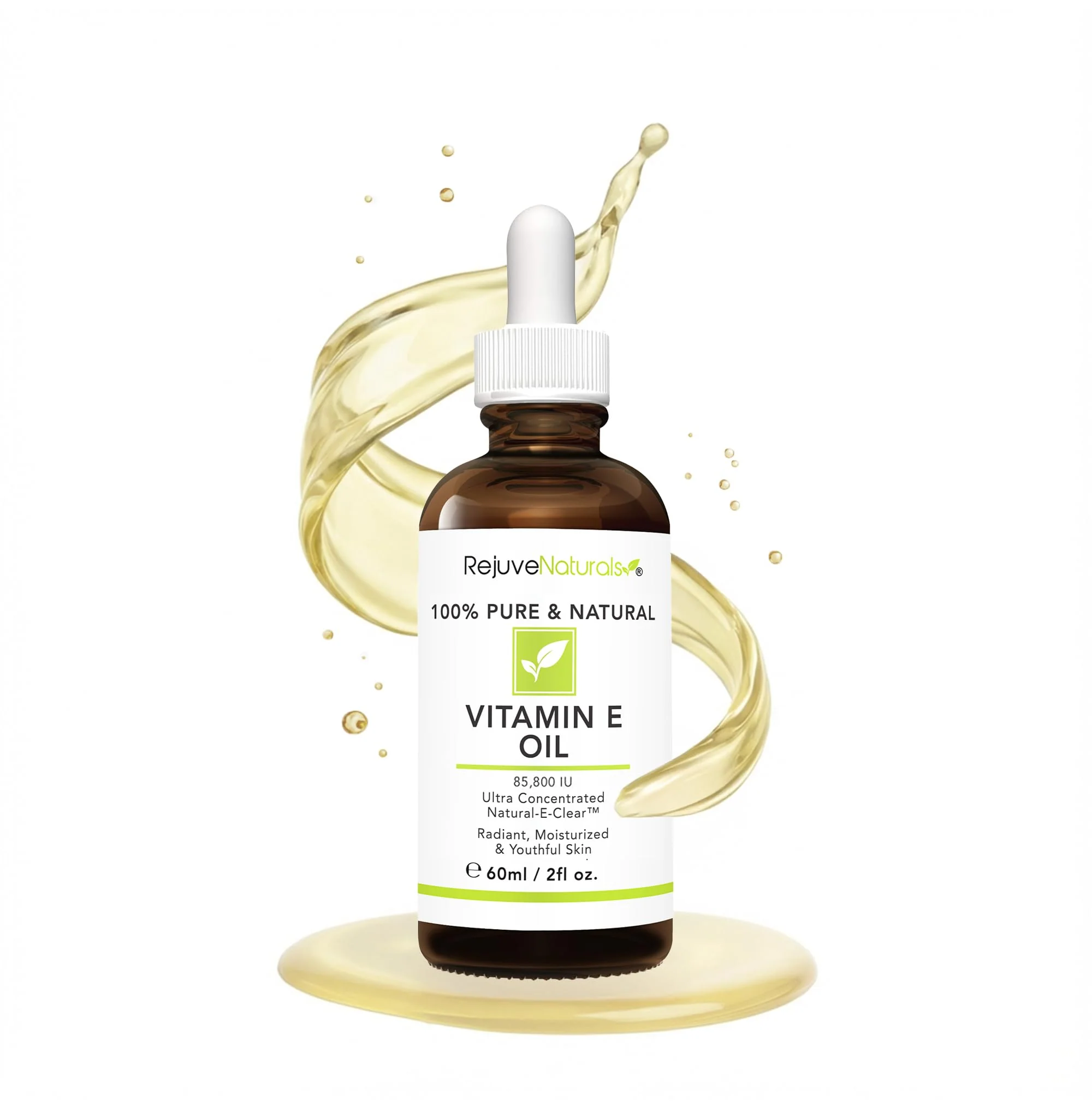 Vitamin E Oil - 100% Pure & Natural, 85,800 IU. Repair Dry, Damaged Skin from Surgery & Acne, Age Spots & Wrinkles. Boost Collagen for Moisturized, Youthful-looking Skin. d-alpha tocopherol, 2 Fl Oz - Image 2