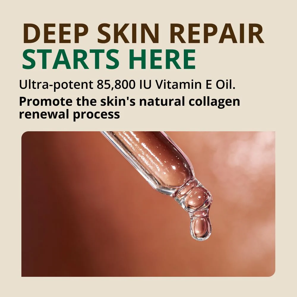 Vitamin E Oil - 100% Pure & Natural, 85,800 IU. Repair Dry, Damaged Skin from Surgery & Acne, Age Spots & Wrinkles. Boost Collagen for Moisturized, Youthful-looking Skin. d-alpha tocopherol, 2 Fl Oz - Image 5