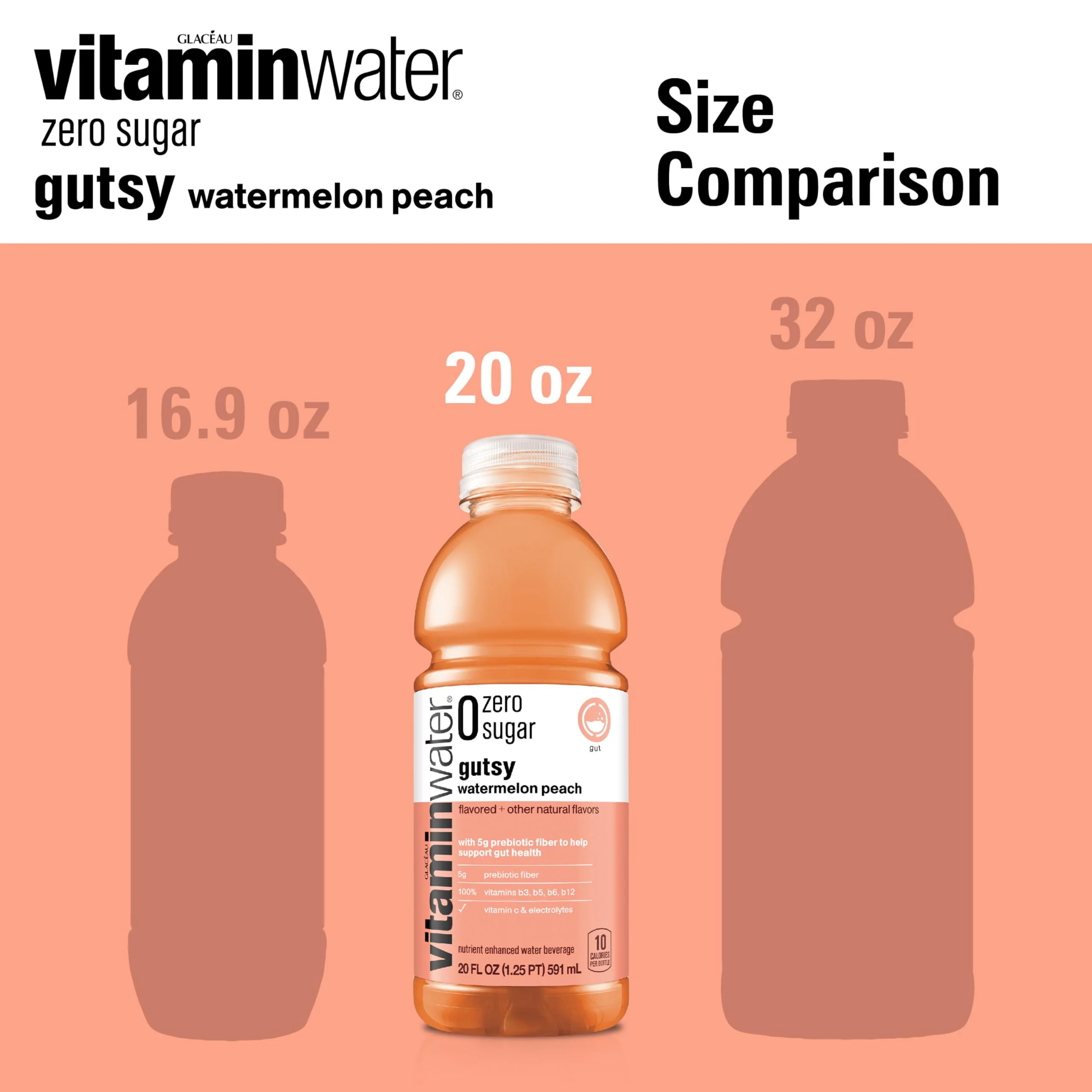 vitaminwater zero sugar gutsy Bottles, 20 fl oz, 12 Pack - Image 7