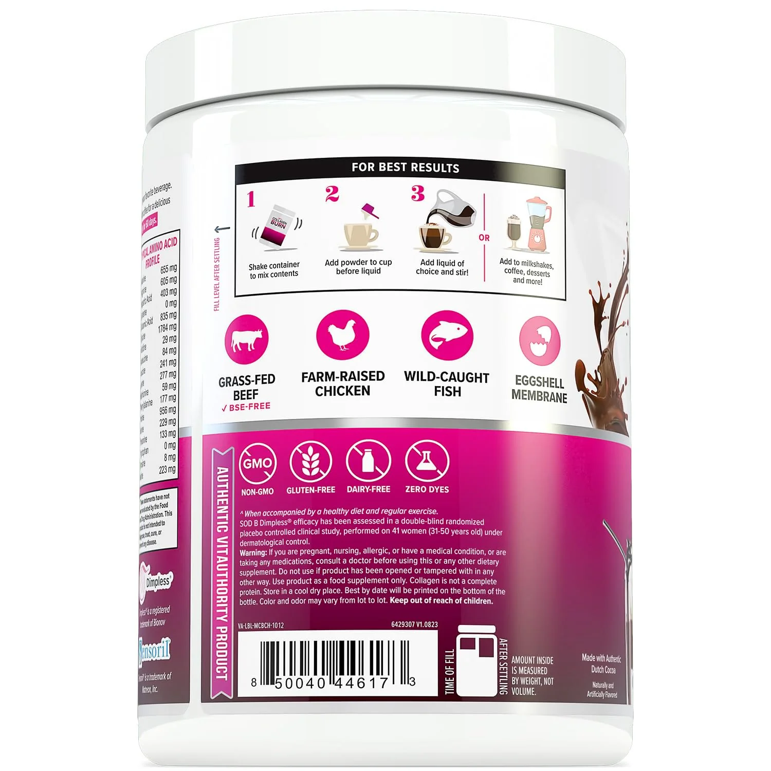 Vitauthority Collagen Peptides Powder Weight Loss Supplements | Hydrolyzed Beauty Complex for Women, Hair Skin Nails | Fat Burning Support | Chocolate Flavored 25 Servings - Image 3
