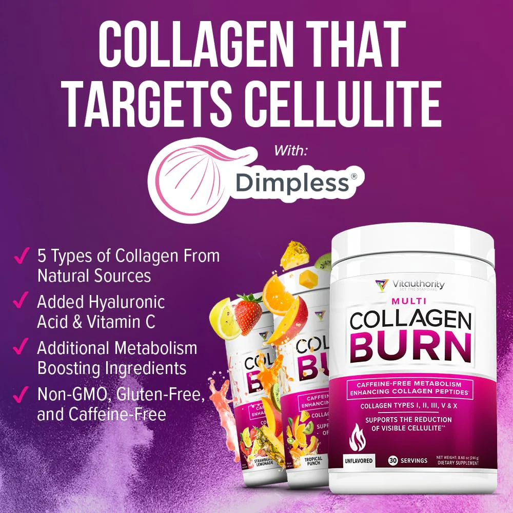 Vitauthority Collagen Peptides Powder Weight Loss Supplements | Hydrolyzed Beauty Complex for Women, Hair Skin Nails | Fat Burning Support | Chocolate Flavored 25 Servings - Image 4