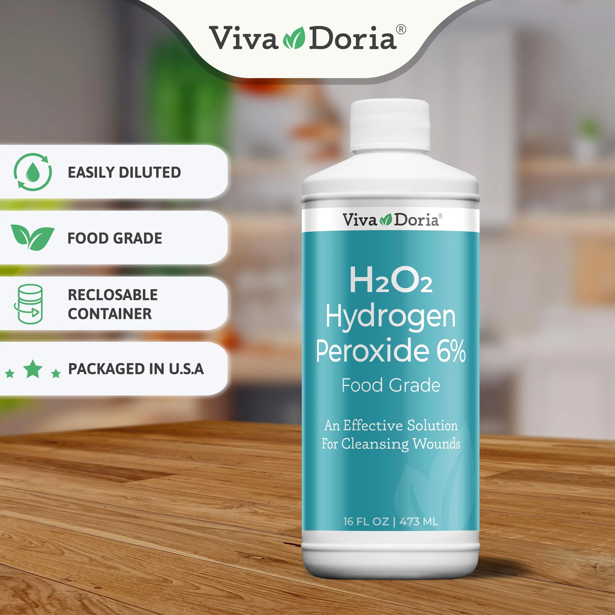 Viva Doria Hydrogen Peroxide 6 Percent, 20 Volume, Food Grade, 16 Fluid Ounce (2 Pack) - Image 2