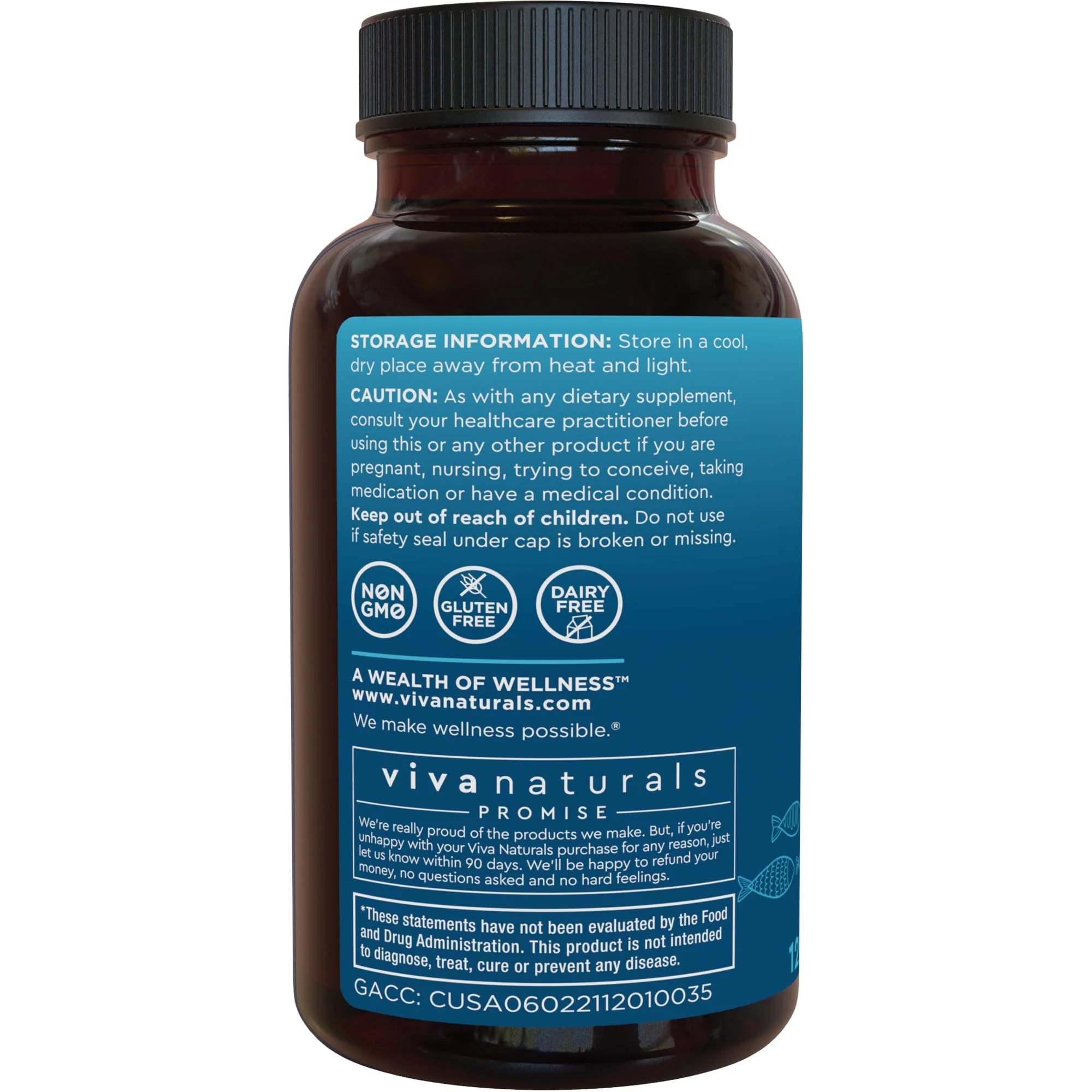 Viva Naturals Omega 3 Fish Oil Supplement for Women and Men - 2500 mg Triple Strength Fish Oil Pills with Re-Esterified Omega 3 Fatty Acids Including EPA, DHA DPA - 120 Pescatarian-Friendly Softgels - Image 8
