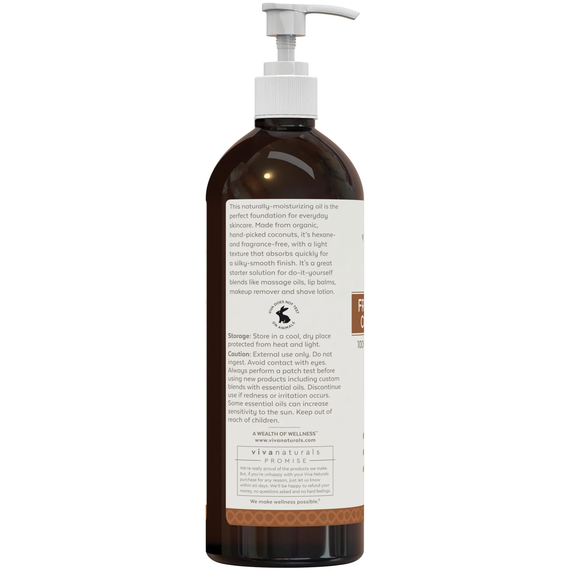 Viva Naturals Organic Fractionated Coconut Oil, 16 fl oz – Skin & Hair Moisturizer, Massage Oil, Carrier Oil for Essential Oils - Image 9