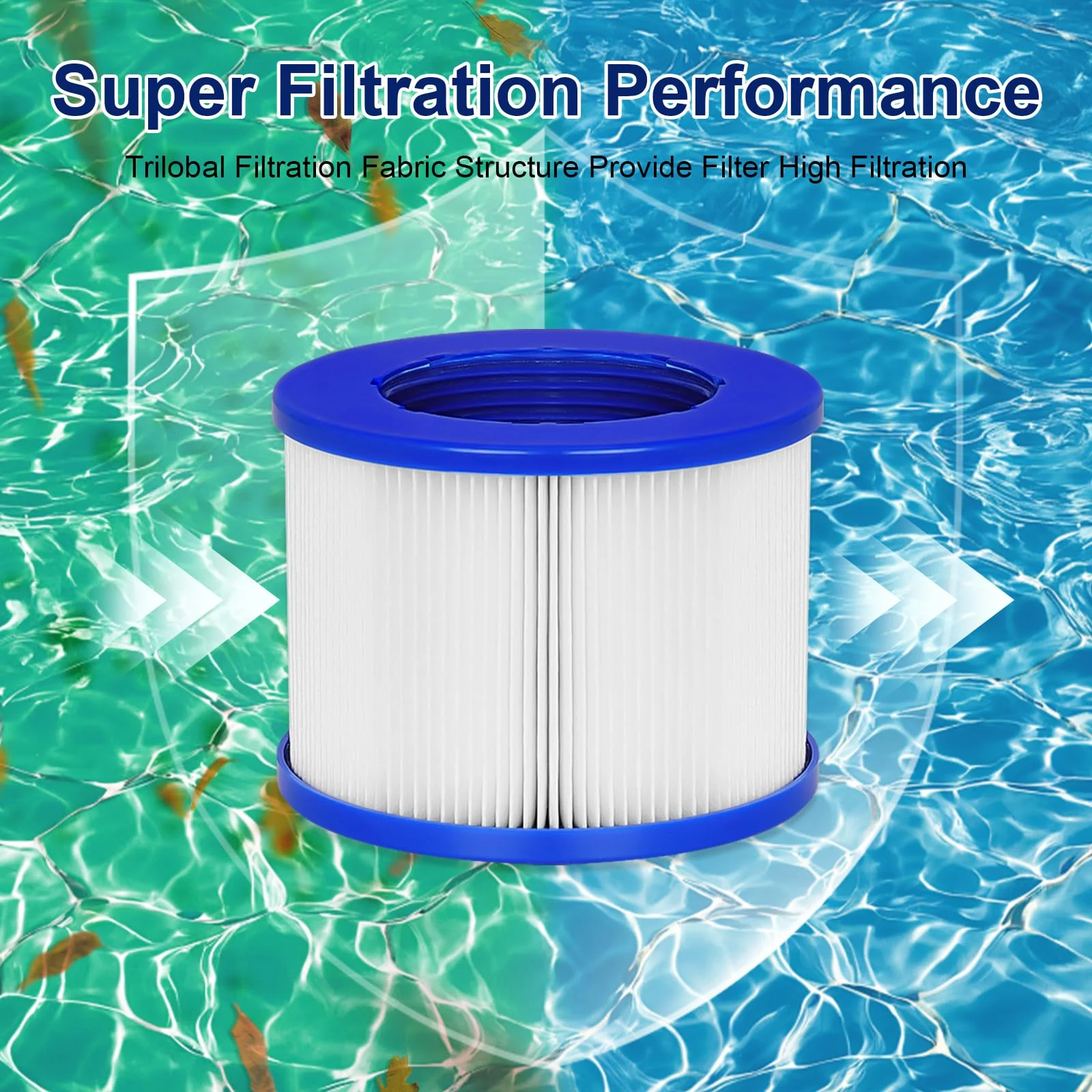 vkolim Hot Tub Replacement Filter Cartridges - Compatible with All RELXTIME, ALEKO, Wejoy, Aquaspa Hot Tub More - Screw-in Spa Filters for Inflatable Hot Tubs & Massage Pools (4 Pack) - Image 5
