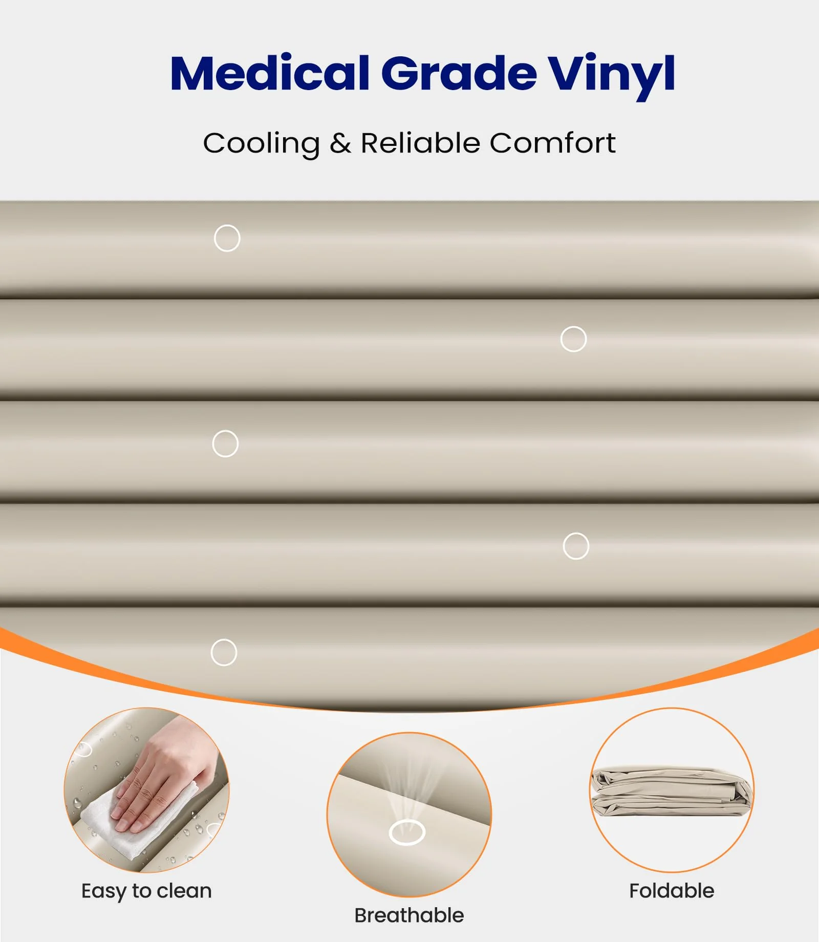 VOCIC Alternating Air Pressure Mattress Pad, Bed Sore Prevention Solution Mattress Topper with 6-Setting Pump, Waterproof Pressure Ulcer Cushion Pad for Hospital Beds and Home (S12VA, Beige) - Image 7