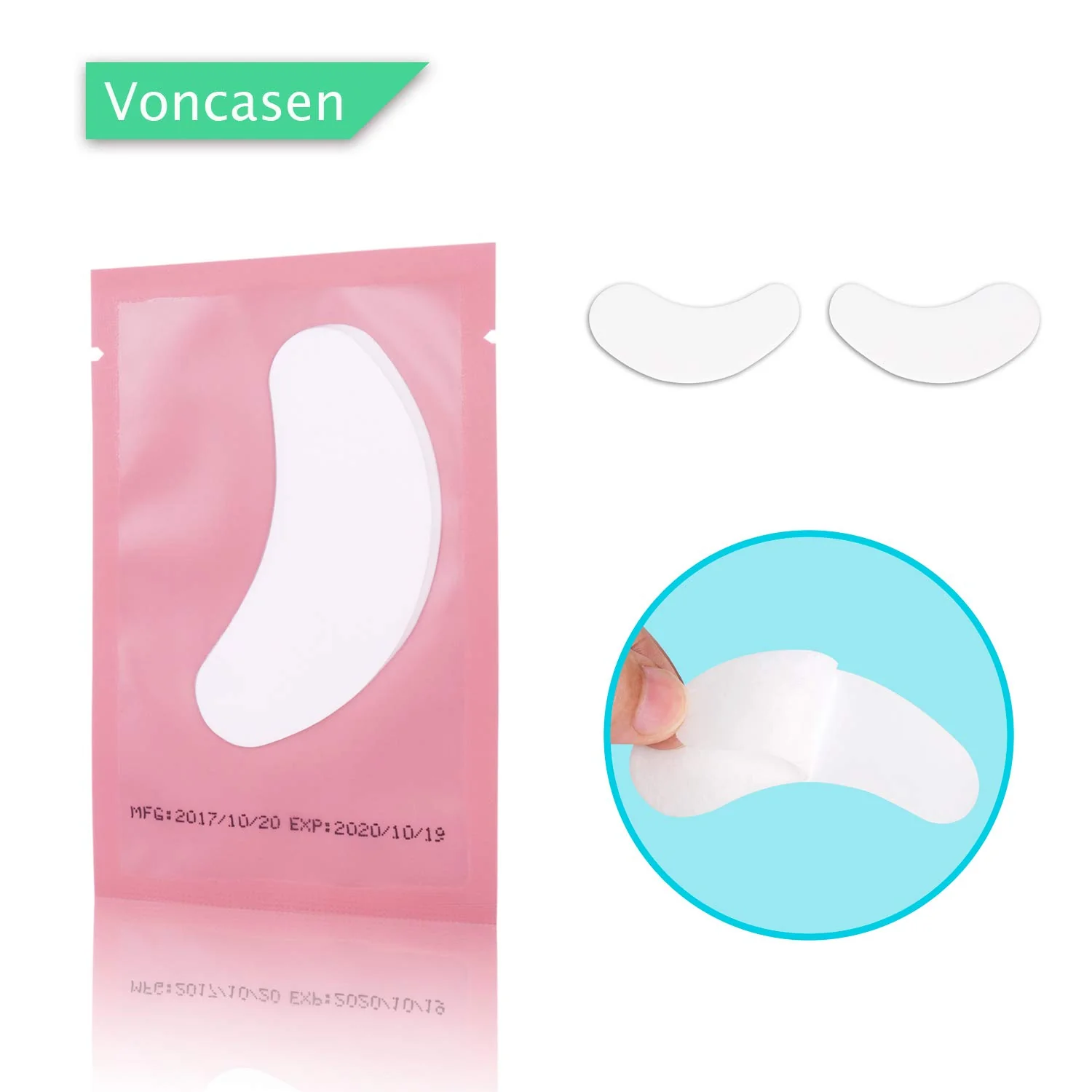 Voncasen 100 Pairs Set Gel pads for eyelash extensions, Comfy and Cool Under Eye Pads for Eyelash Extensions Eye Patches Beauty Tool - Image 4