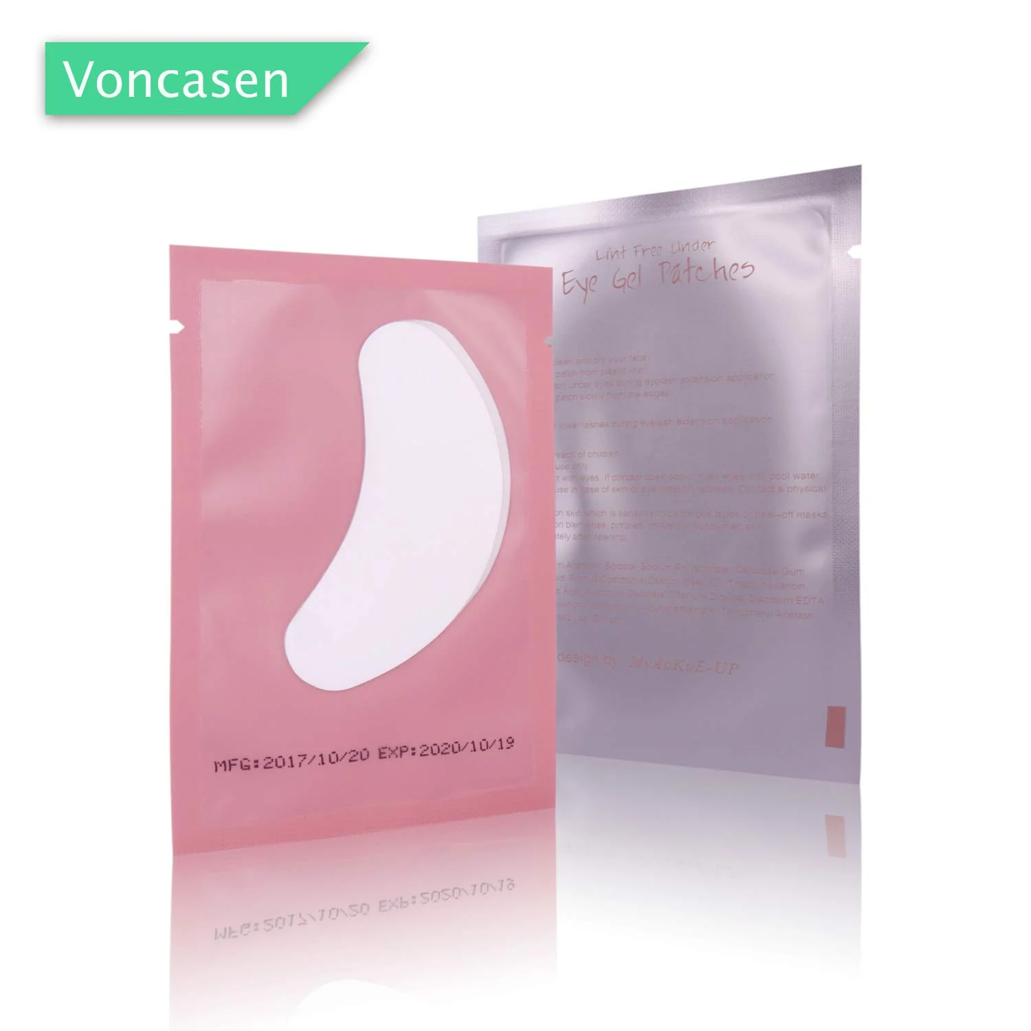 Voncasen 100 Pairs Set Gel pads for eyelash extensions, Comfy and Cool Under Eye Pads for Eyelash Extensions Eye Patches Beauty Tool - Image 7