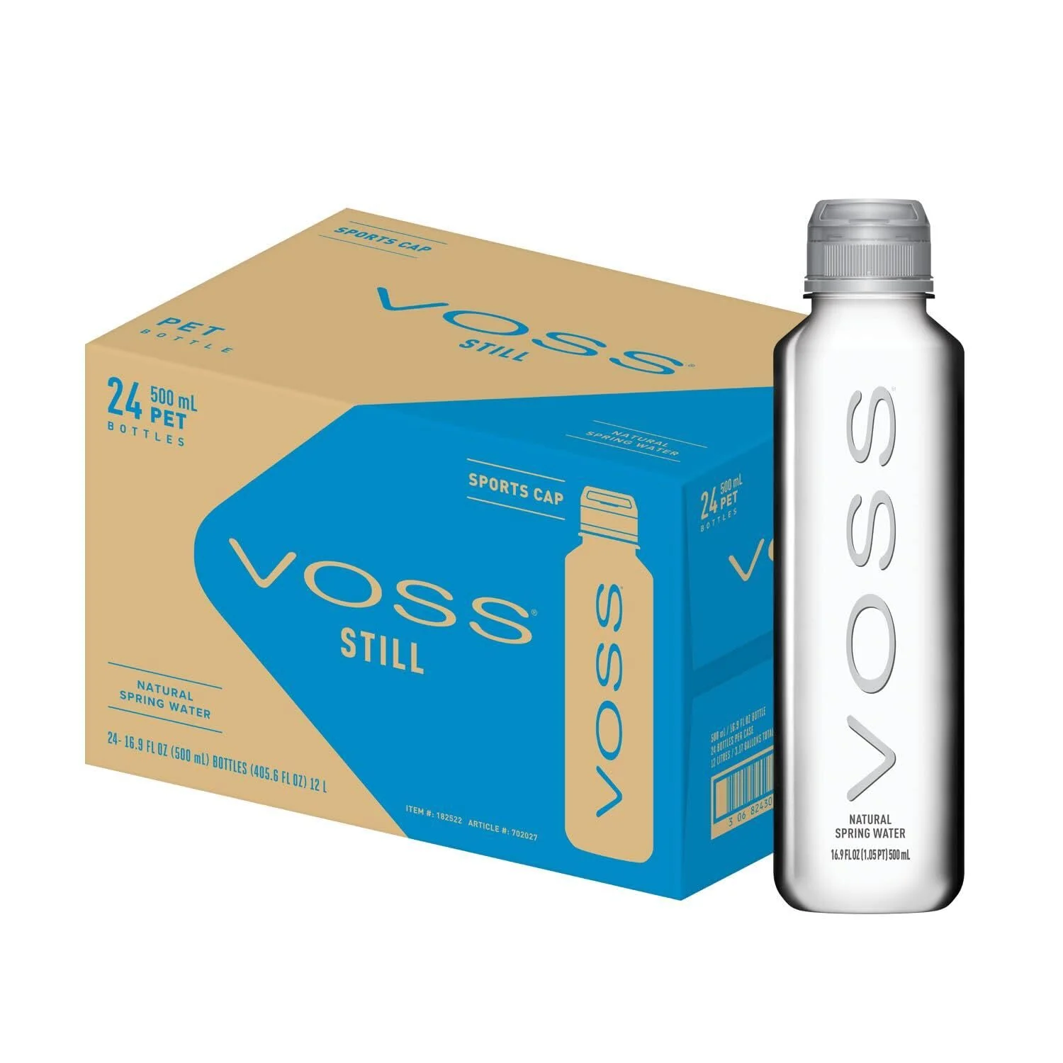VOSS Premium Still Bottled Water - Pure, Crisp & Refreshing - BPA Free PET Plastic Water Bottles with Sports Cap for Easy, Spill-Free Drinking - Ideal for Gym, Running, Hiking - 500ml, Pack of 24 - Image 2