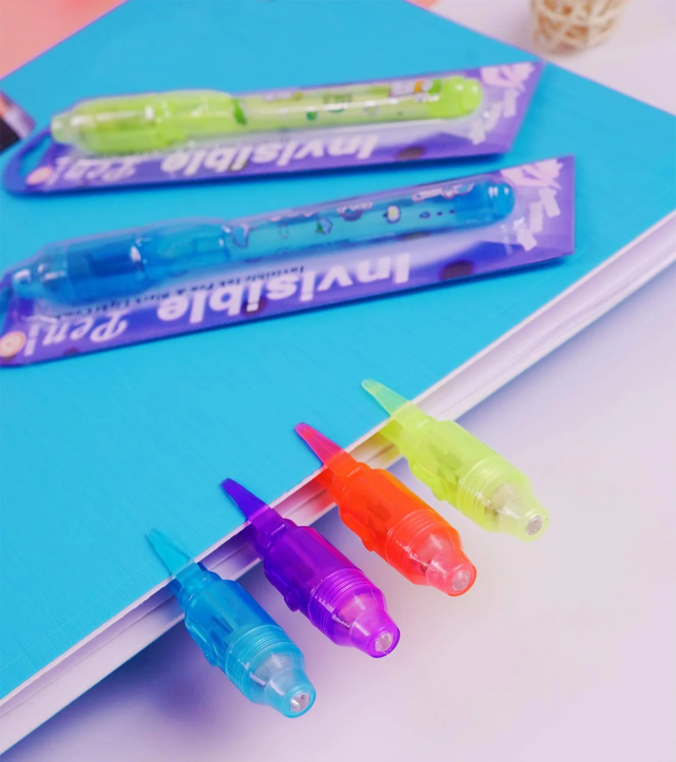 VOVRU Invisible Ink Pen 24Pcs Spy Pen with UV Light Magic Marker Kid Pens for Secret Message and Birthday Party,Writing Secret Message for Easter Day Halloween Christmas Party Bag Gift - Image 5
