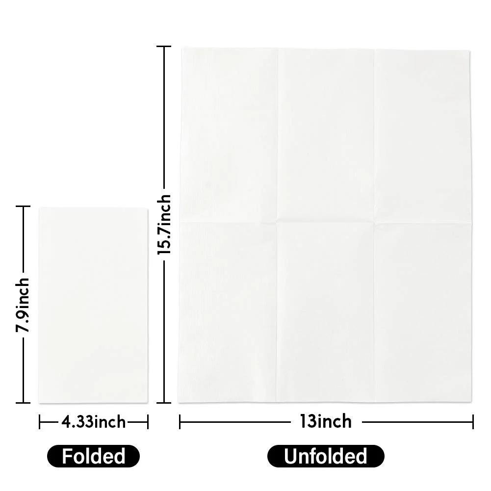 Vplus 400 Pack Premium Quality Guest Towels Disposable Dinner Napkins Soft, Absorbent, Party Napkins for Dinners or Catering Events，and Everyday Use (White, 400) - Image 4