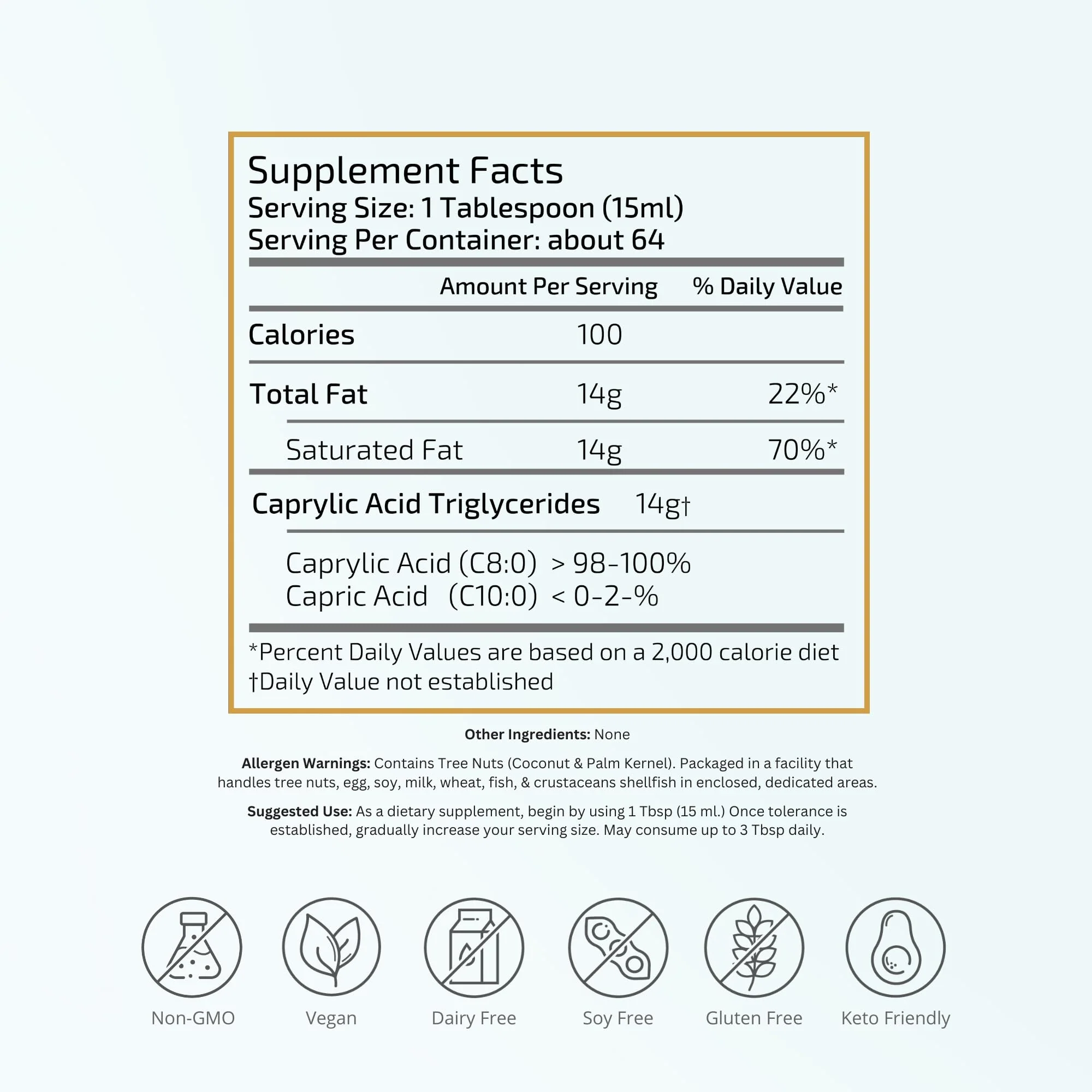 VTC VitaTradingCo. 100% Pure C8 MCT Oil | 3X Distilled Caprylic Acid | Healthy Fat for Clean Energy | Sustainably Sourced | Non-GMO, Paleo, Keto | 32oz, 64 Servings (Unflavored) - Image 9