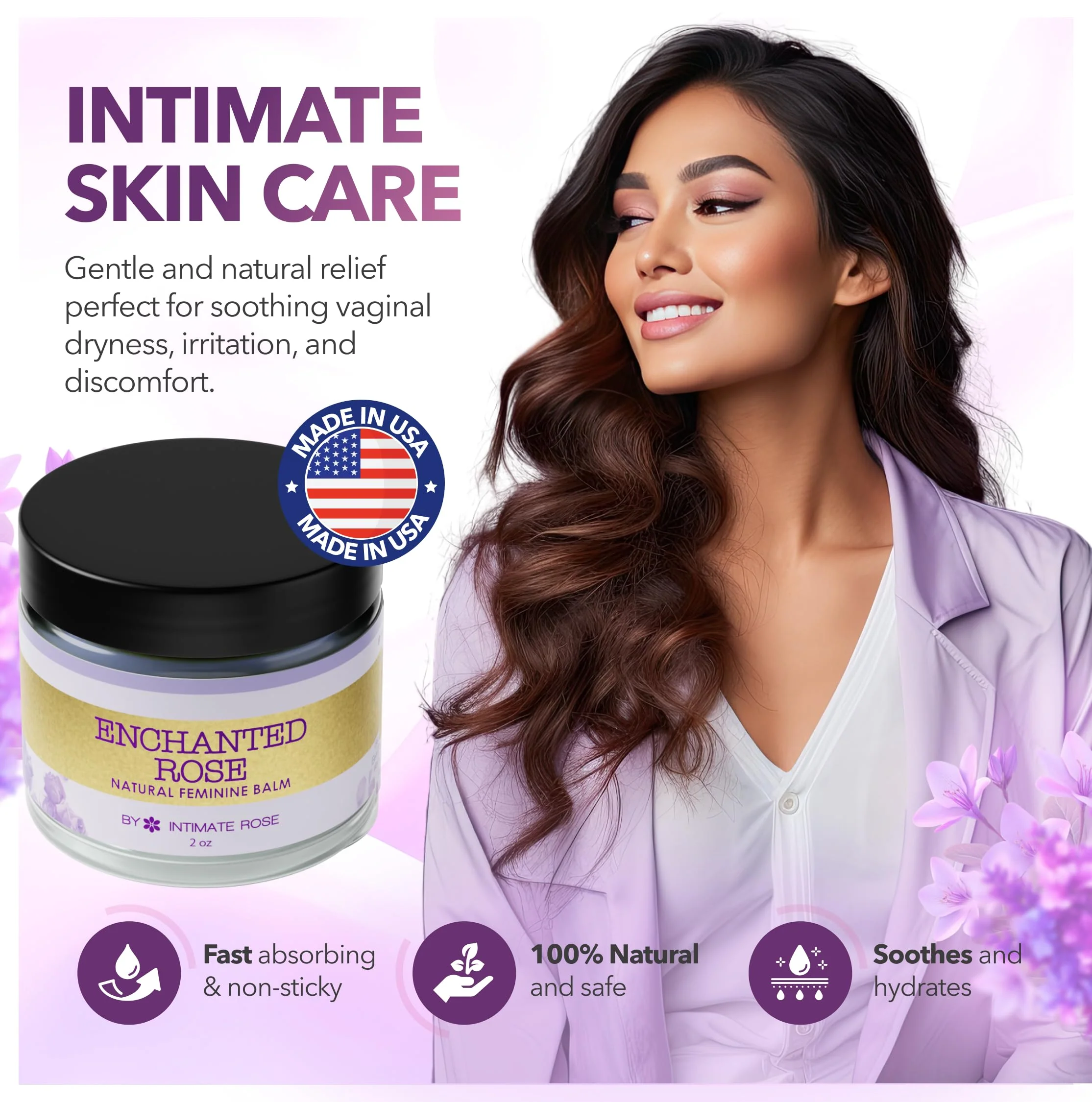 Vulva Balm & Organic Vaginal Moisturizer for Women: Natural Vulva Moisturizer & Vulva Cream for Dryness on Intimate Skin - NON Estrogen Cream - Perfect for Menopause & Shaving Rash Relief - Image 3