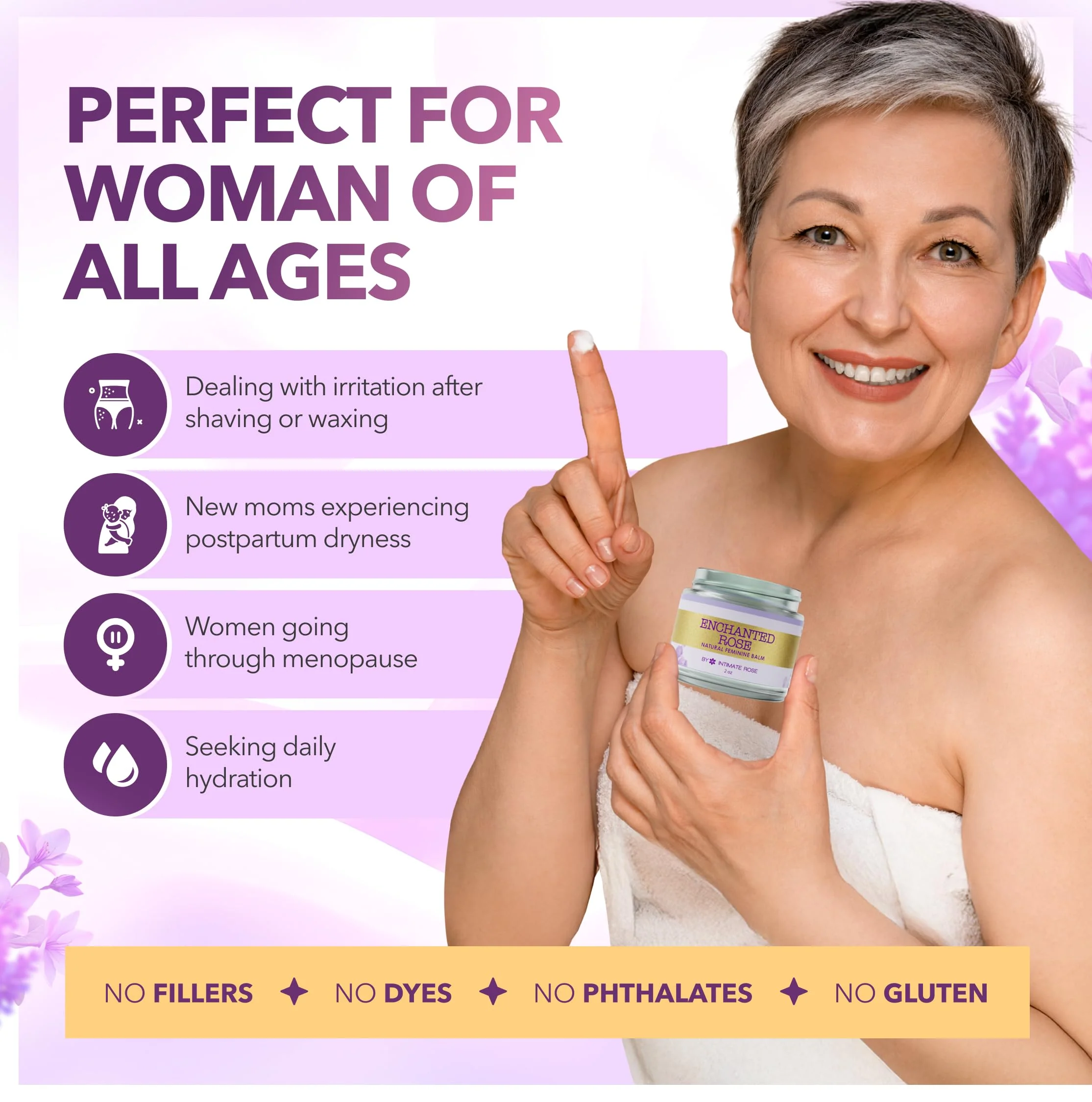 Vulva Balm & Organic Vaginal Moisturizer for Women: Natural Vulva Moisturizer & Vulva Cream for Dryness on Intimate Skin - NON Estrogen Cream - Perfect for Menopause & Shaving Rash Relief - Image 7