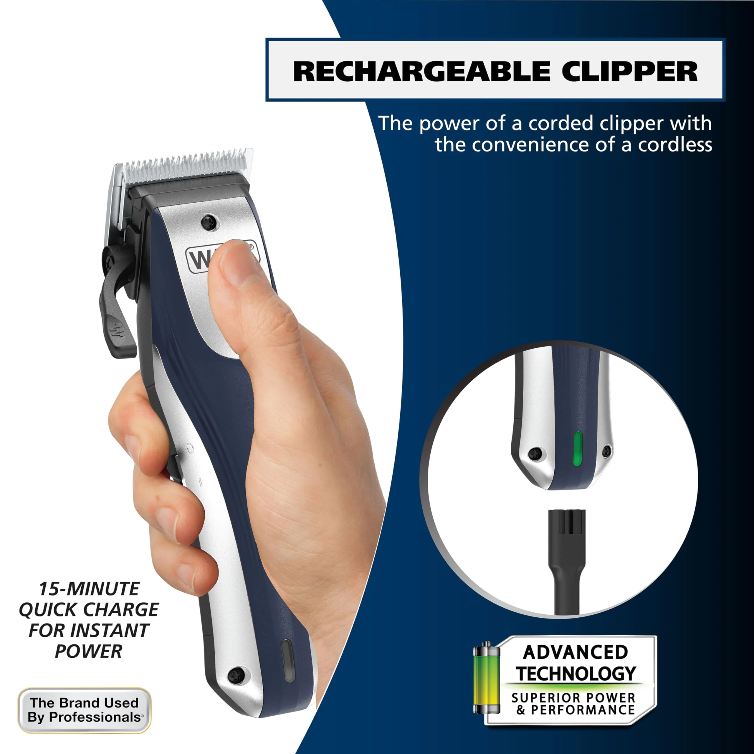 Wahl Lithium Ion Pro Rechargeable Cordless Hair Clippers for Men, Woman, & Children with Smart Charge Technology for Convenient at Home Haircutting - Model 79470 - Image 4