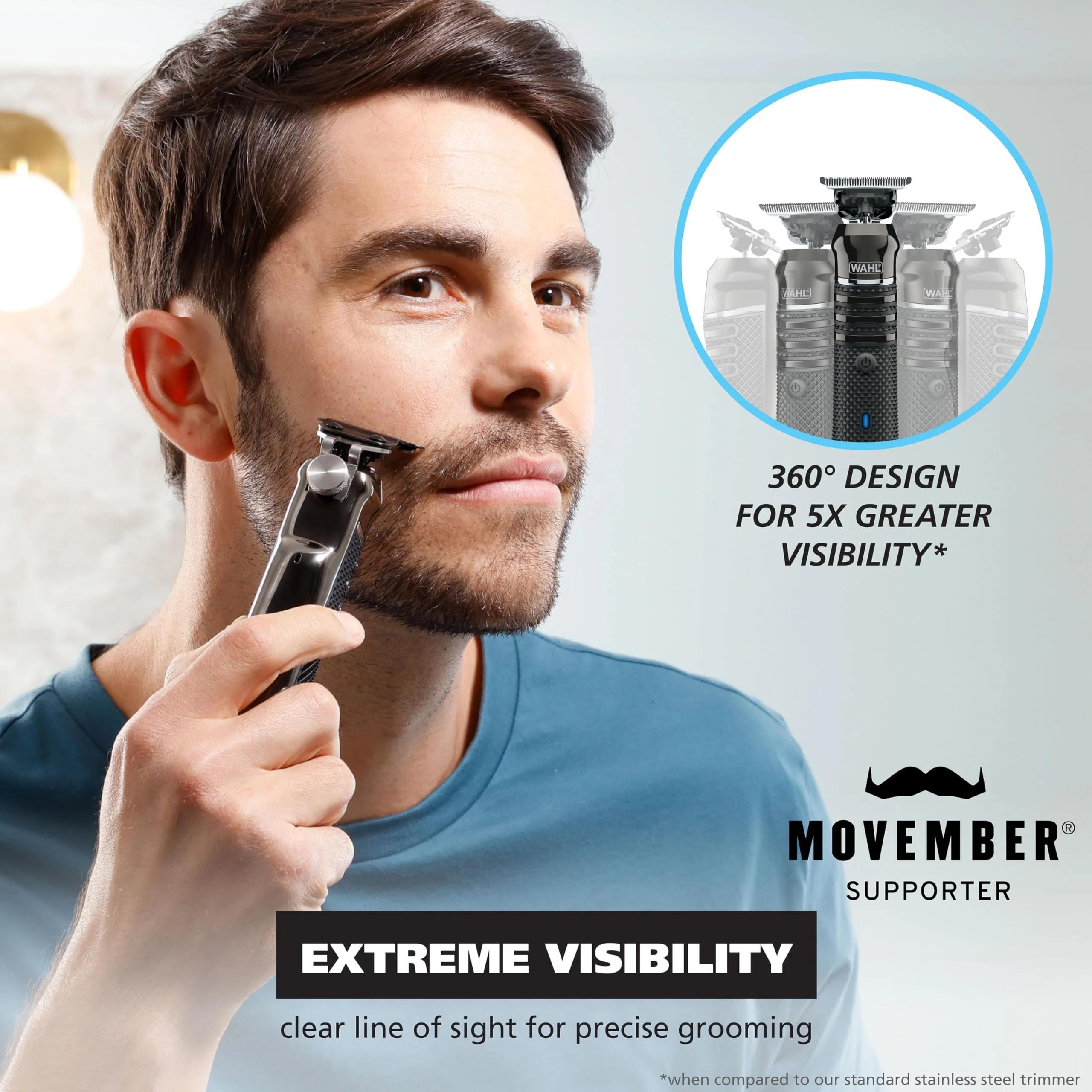 Wahl USA Pro Series High Visibility Skeleton Style Trimmer, Lithium-Ion Cordless USB Rechargeable All in One Shaving & Close Cutting Beard Trimmer for Men with Near Zero Gap Blade – 3026018 - Image 11