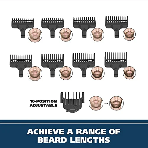 Wahl USA Stainless Steel Lithium-Ion Cordless Beard Trimmer for Men - Rechargeable All in One Men's Beard Trimmer with Rotary Ear & Nose Trimmer, & Detail Trimmer - Model 9818A - Image 3