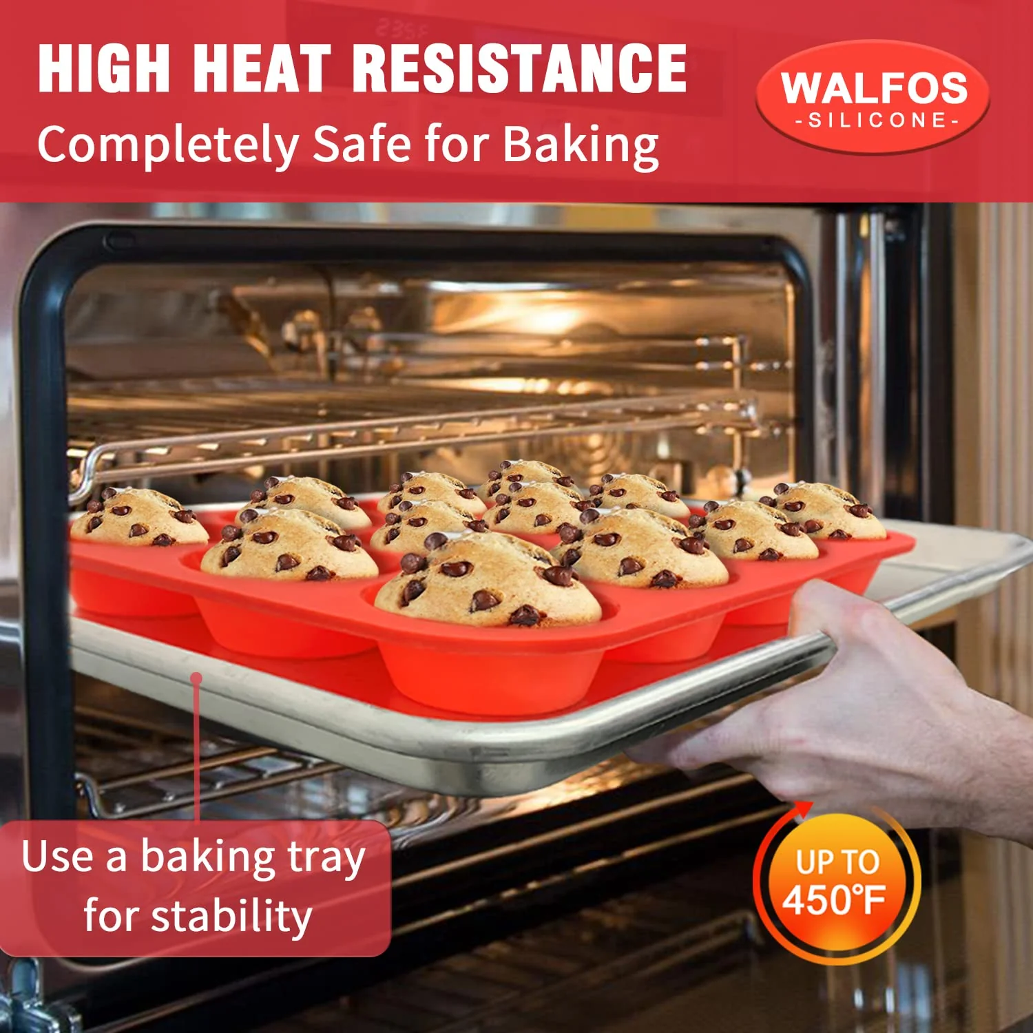 Walfos Silicone Muffin Pan Set - Regular 12 Cups Silicone Muffin Pan and Mini 24 Cups Cupcake Pan - BPA Free and Dishwasher Safe, Great for Making Muffin Cakes, Tart, Bread - Image 7