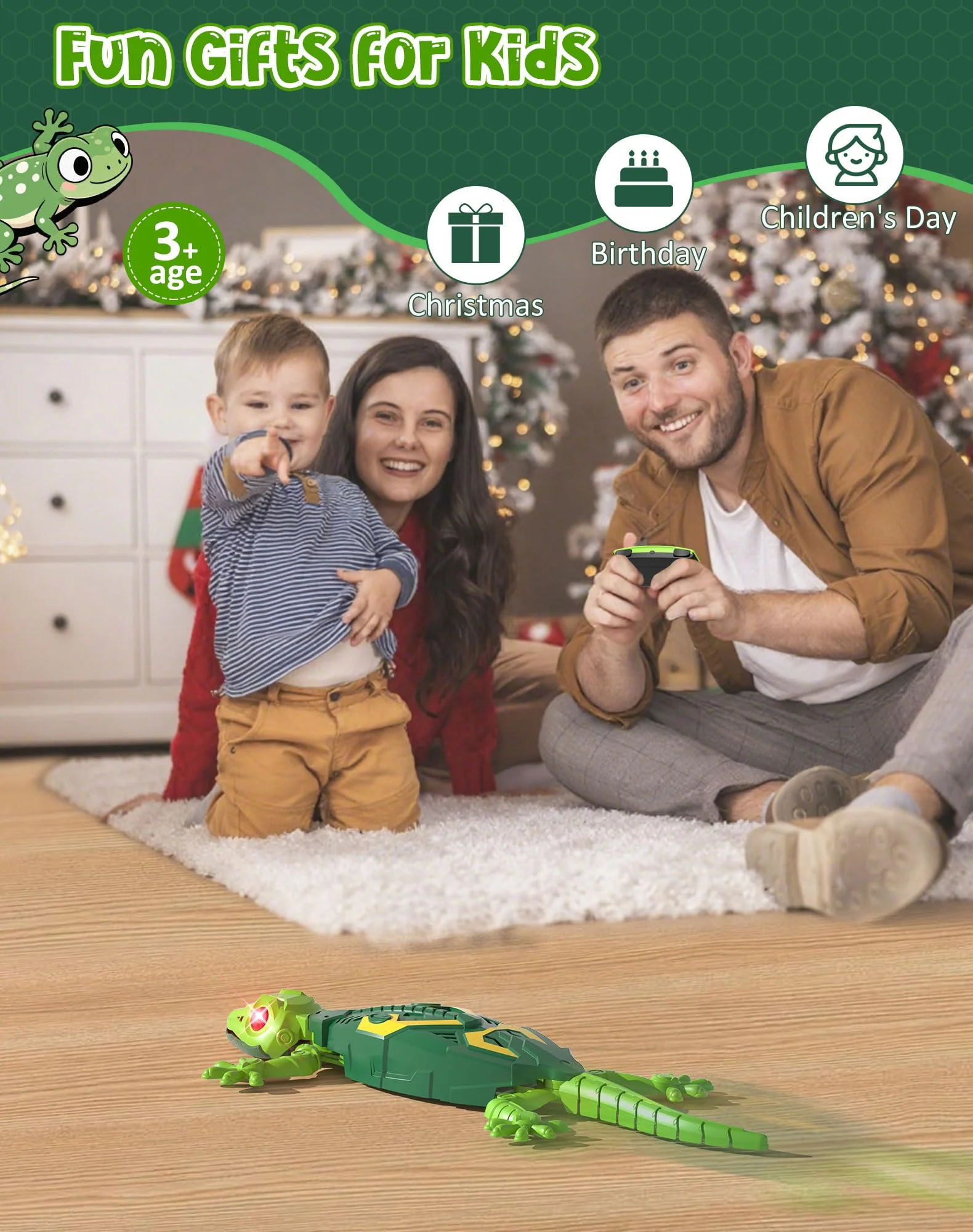 Wall Climbing Lizard,Rc Car Toys for Kids,Remote Control Cars,Wall Crawler Robot Geckos,Fun Kids Toys,Cool Stuff Gadgets 2025,Halloween Christmas Birthday Gifts for Boys Girls Teens Ages 3 4 5 6 7 8 + - Image 3