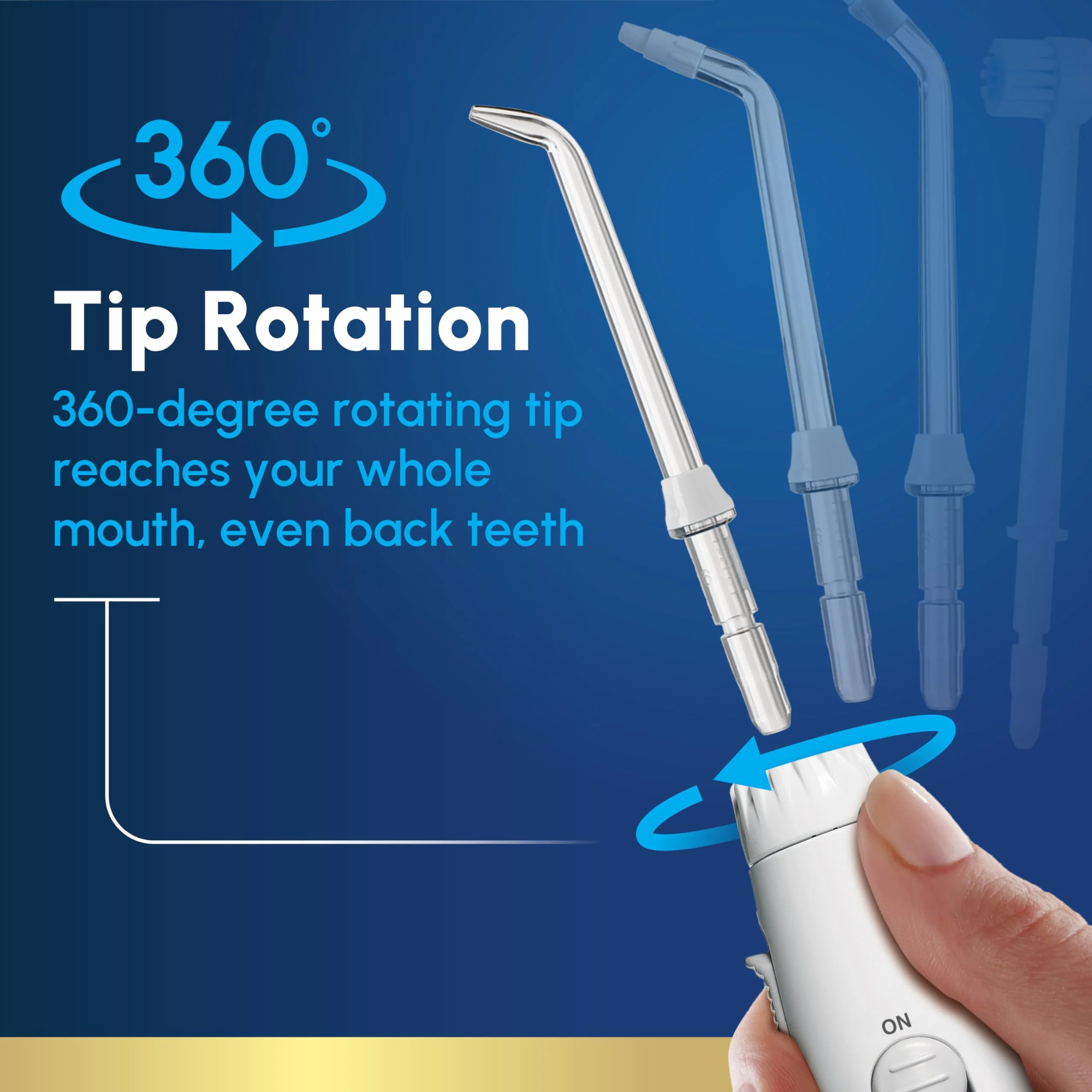 Waterpik Aquarius Water Flosser For Teeth Cleaning, Gums, Braces, Dental Care, Electric Power With 10 Settings, 7 Tips For Multiple Users And Needs, ADA Accepted, White WP-660, Packaging May Vary - Image 7