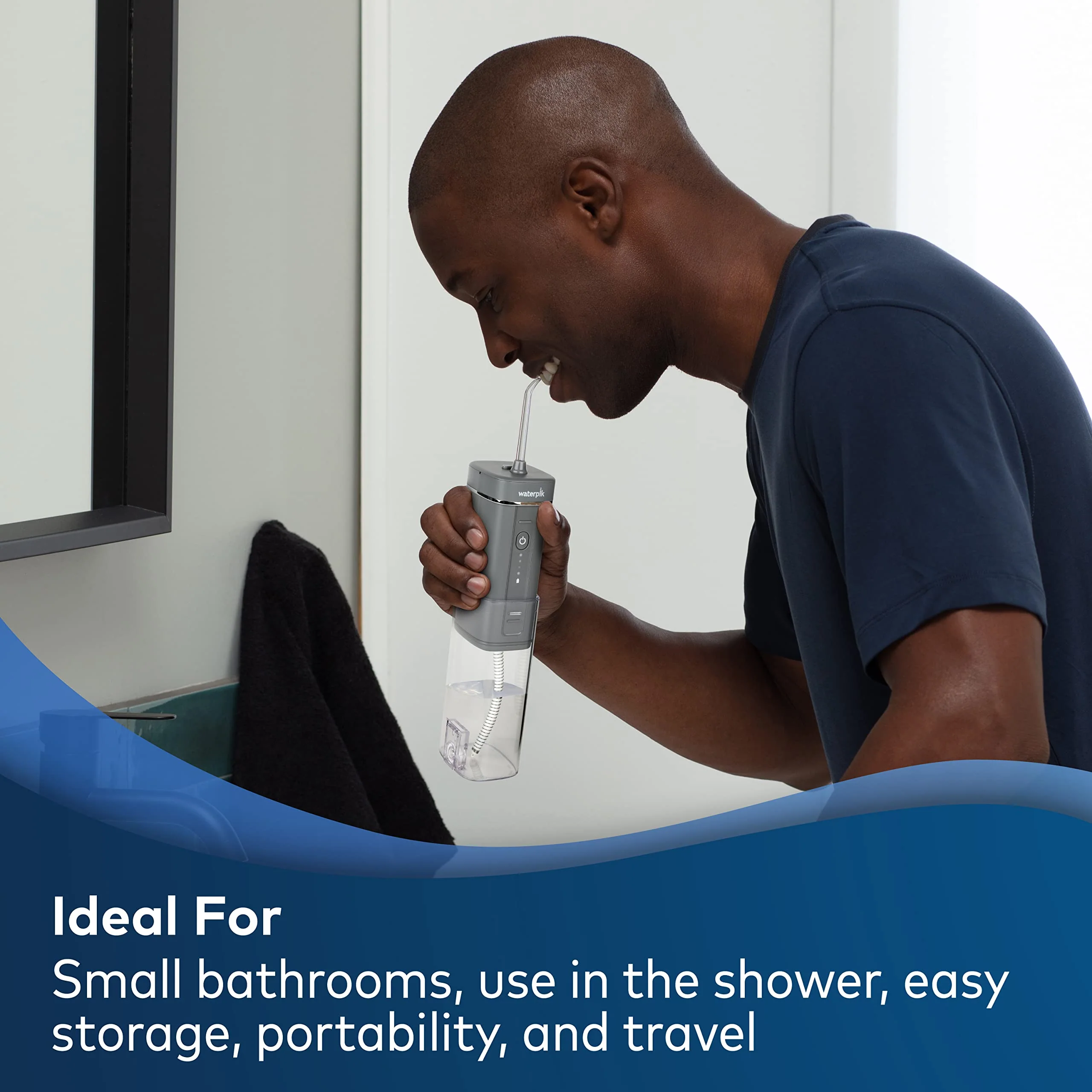 Waterpik Cordless Slide Professional Water Flosser, Portable Collapsible for Travel and Storage, with Travel Bag and 4 Tips, ADA Accepted, Rechargeable and Waterproof, Modern Gray WF-17CD017-1 - Image 9