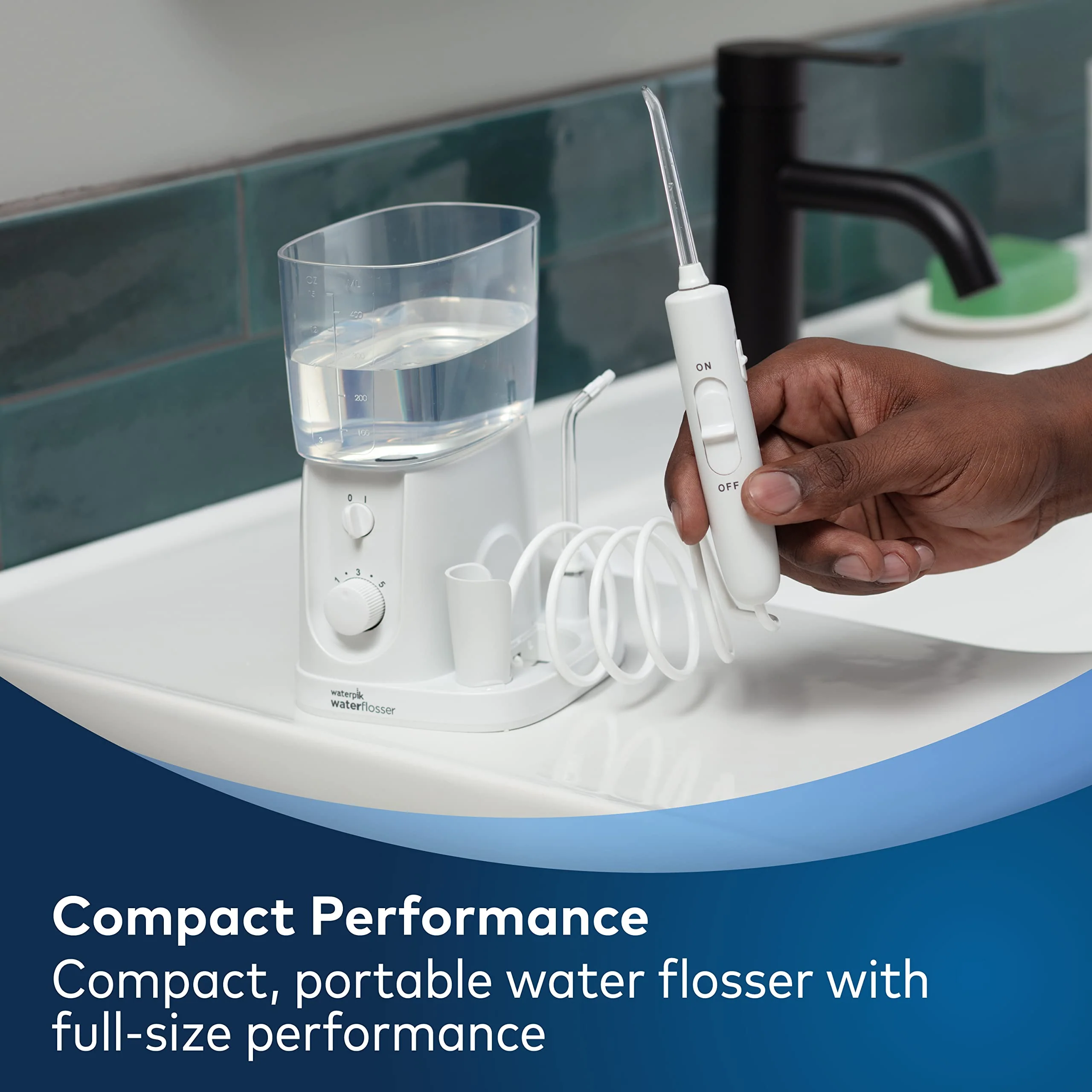 Waterpik Nano Plus Water Flosser For Teeth, Portable Electric Power, Compact For Travel and Home, 4 Flossing Tips, ADA Accepted, White WP-320 - Image 10
