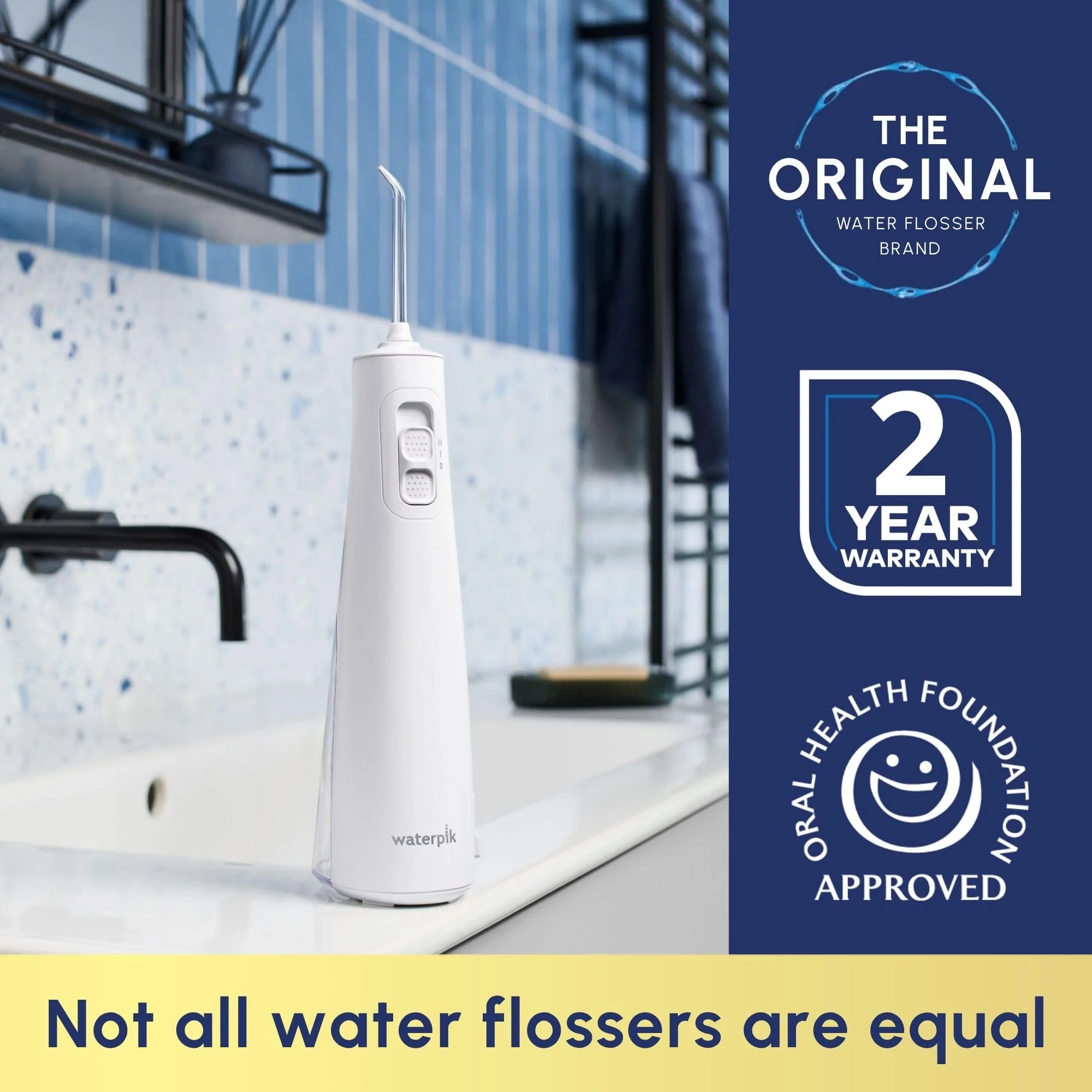 Waterpik Pulse Water Flosser Cordless, Oral Health Foundation Approved, Water Flosser and Plaque Remover for Teeth, 2 x Water Floss Pressure Settings, 45 Seconds of Flossing, 2 x Tips Included - Image 5