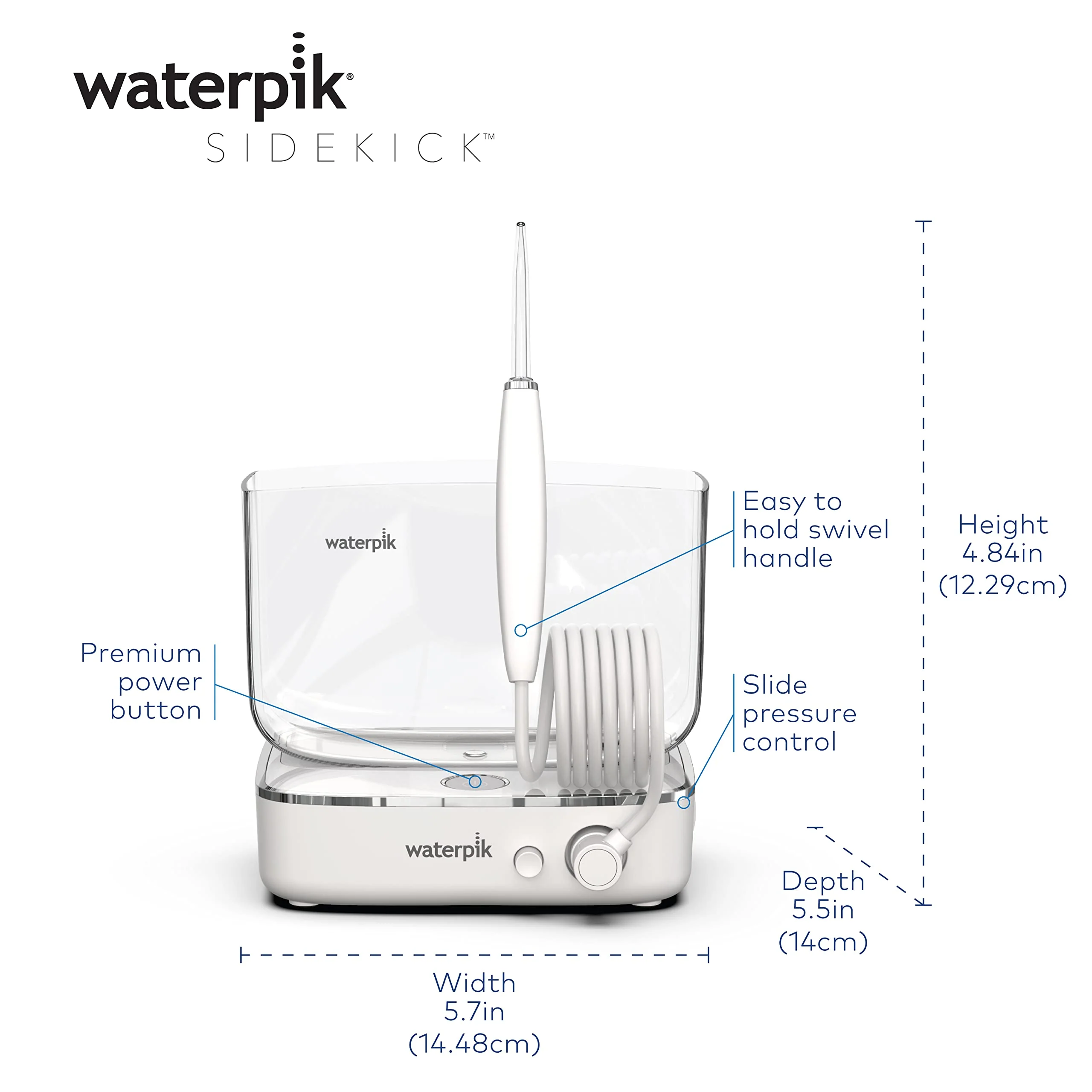 Waterpik Sidekick Portable Water Flosser, Perfect for Travel & Home, ADA Accepted, White/Chrome WF-04 - Image 11