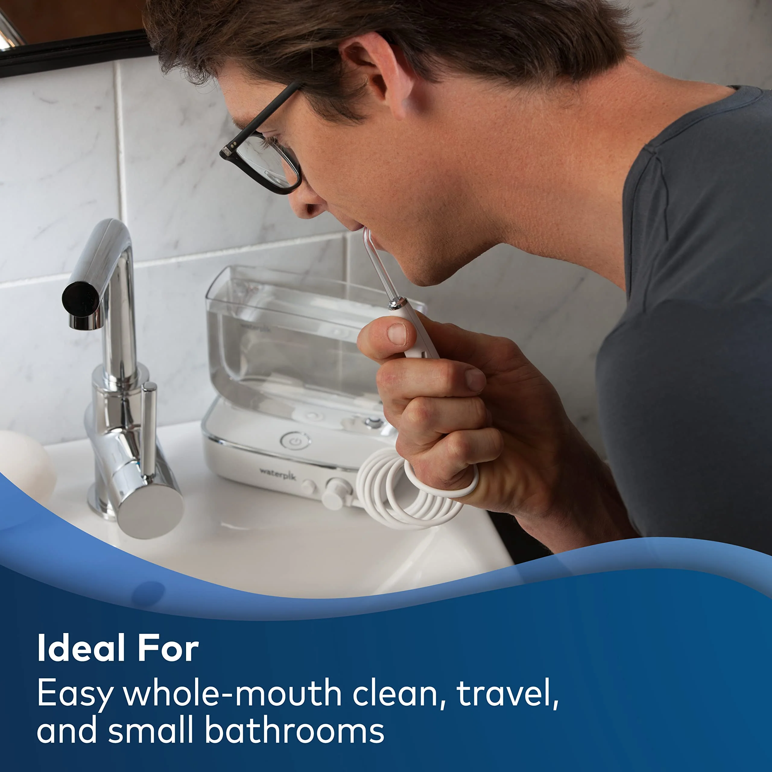 Waterpik Sidekick Portable Water Flosser, Perfect for Travel & Home, ADA Accepted, White/Chrome WF-04 - Image 13