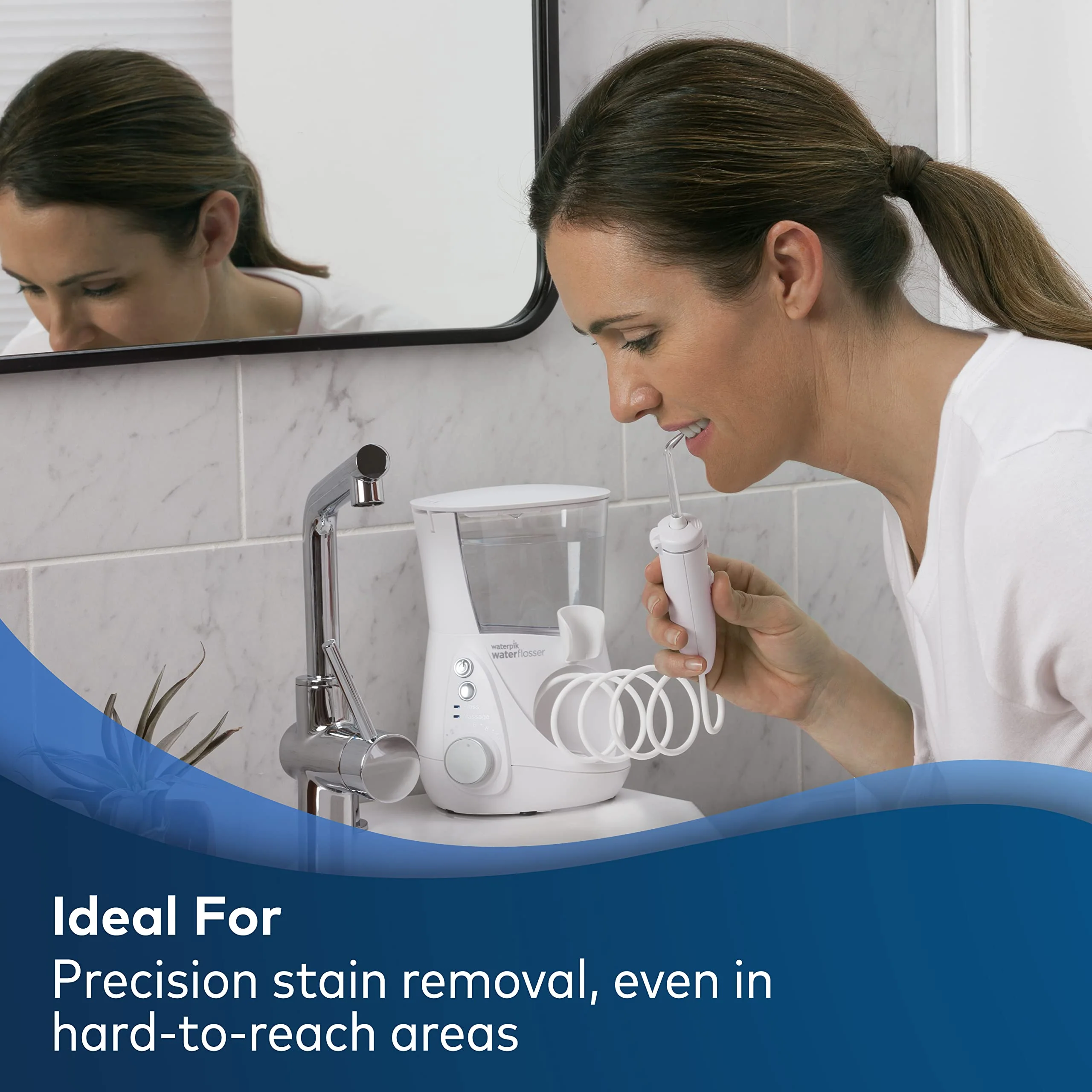 Waterpik Whitening Professional Water Flosser, Electric Power With 10 Settings, 30 Whitening Tablets, Whitens Teeth Gently, White WF-05 - Image 13