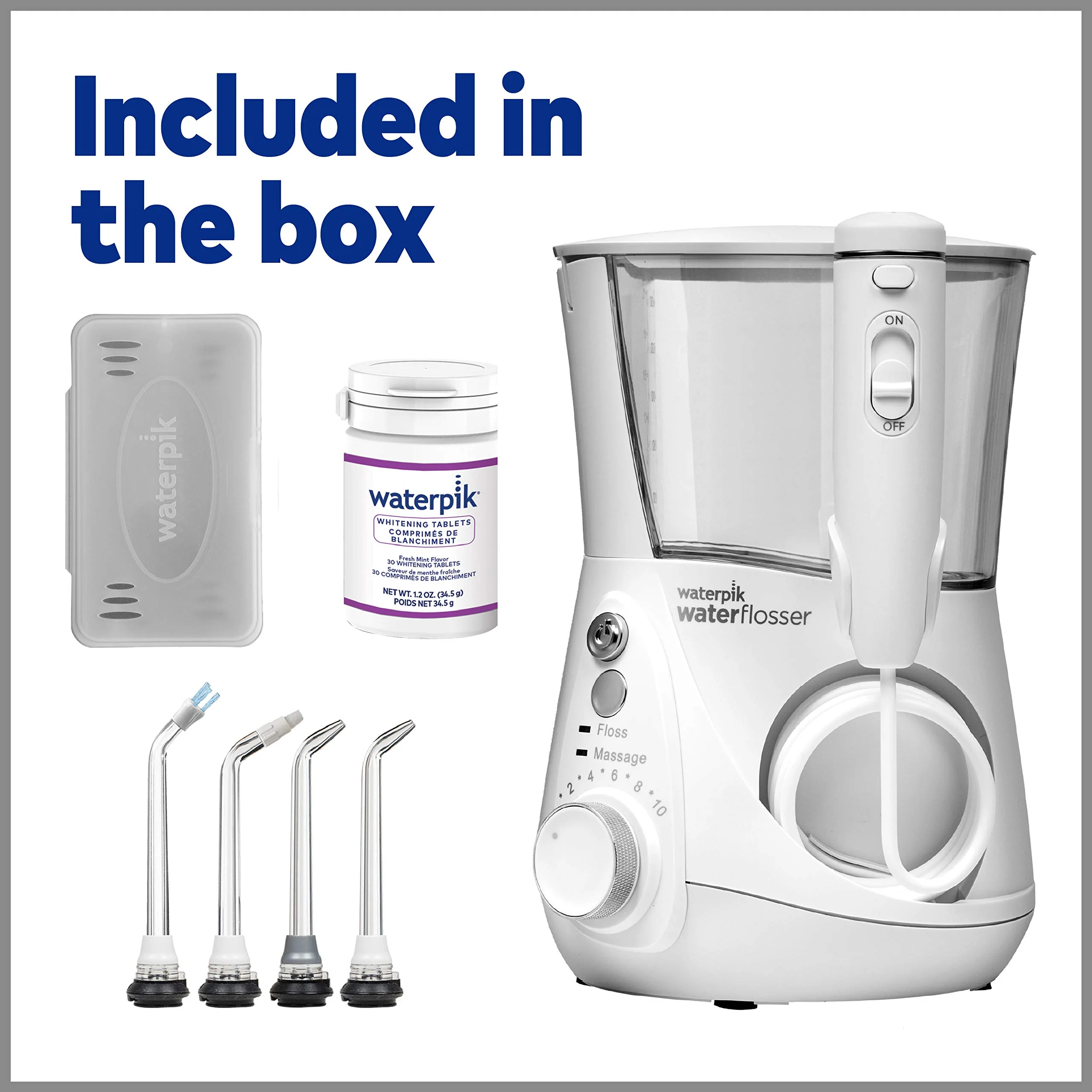Waterpik Whitening Professional Water Flosser, Electric Power With 10 Settings, 30 Whitening Tablets, Whitens Teeth Gently, White WF-05 - Image 8