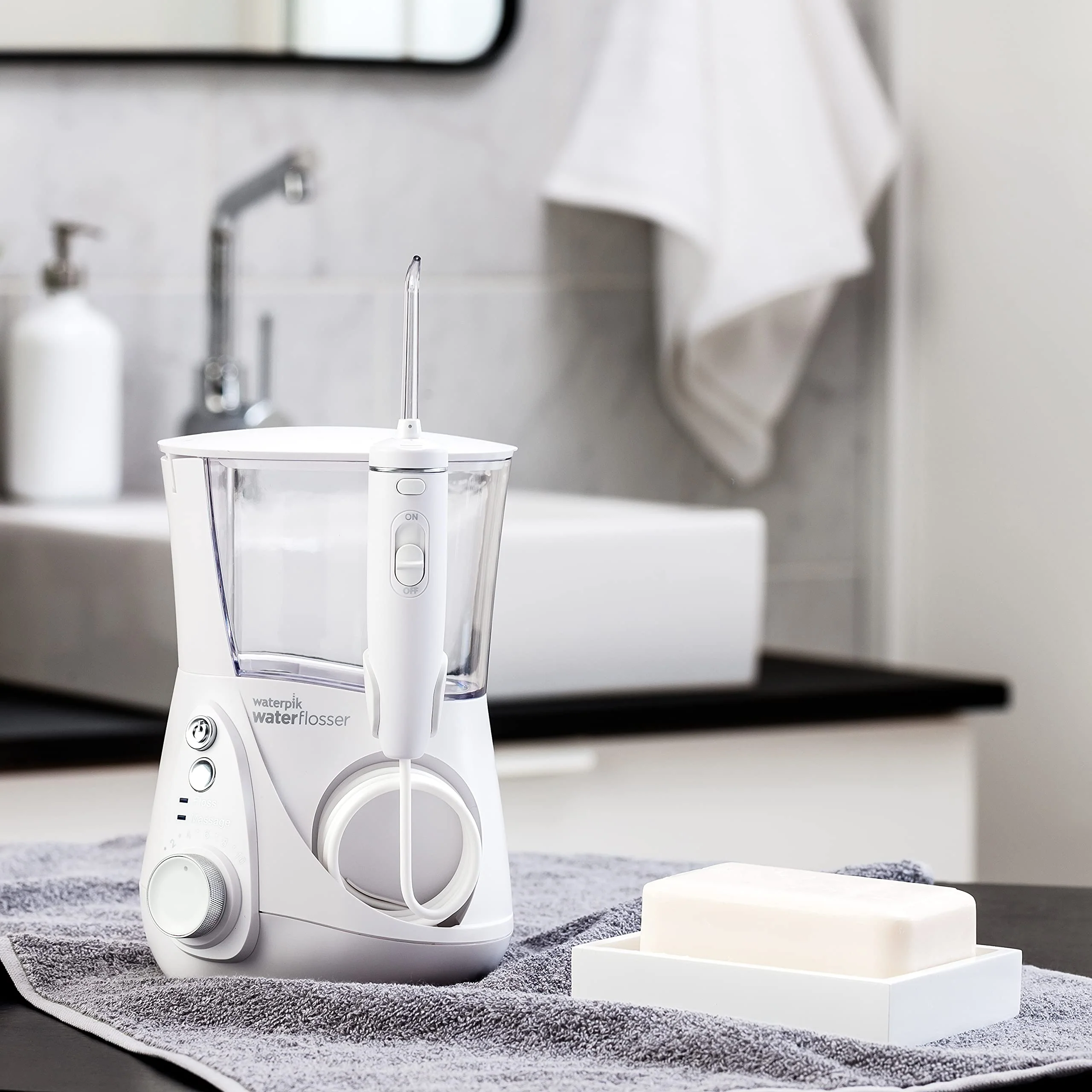 Waterpik Whitening Professional Water Flosser, Electric Power With 10 Settings, 30 Whitening Tablets, Whitens Teeth Gently, White WF-05 - Image 9