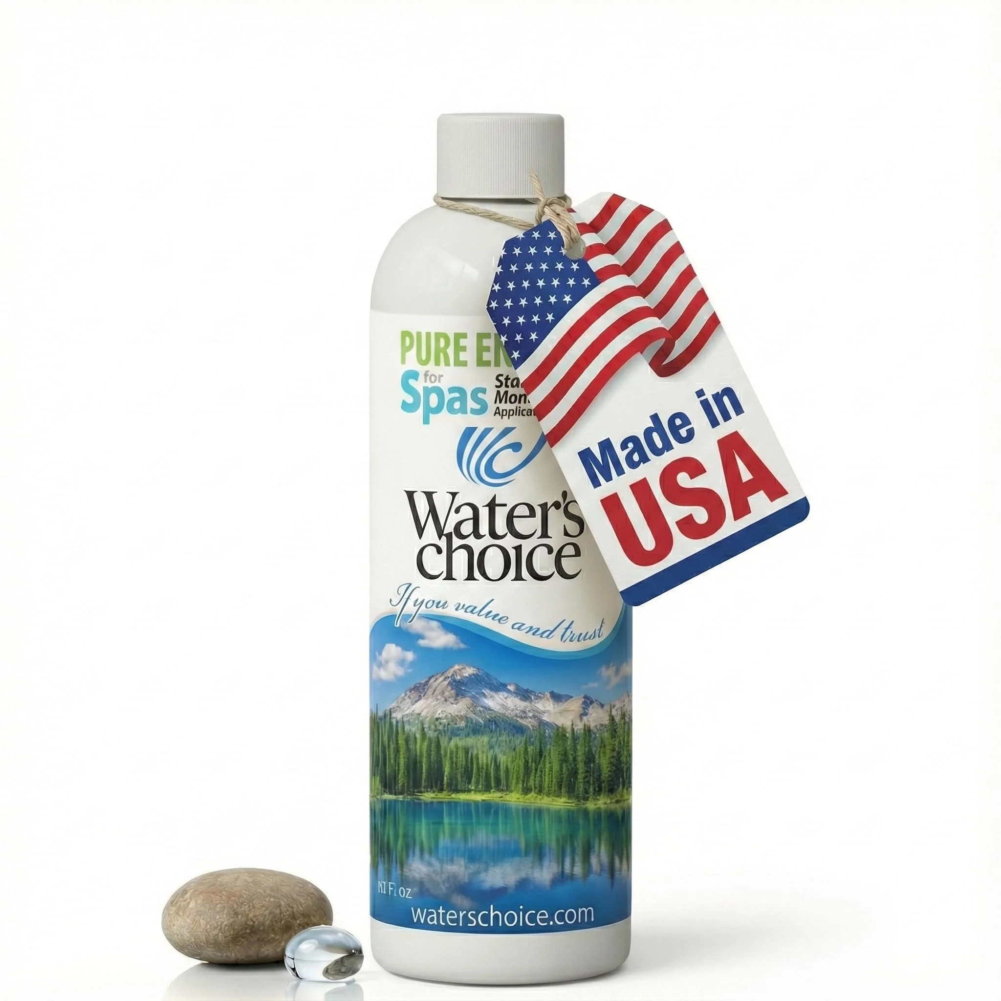 Waters Choice Pure Enzymes for Spas – 4-in-1 Chemical-Free Hot Tub Cleaner & Clarifier – Professional Grade Certified Enzyme Treatment for Crystal Clear, Chemical Light Water, Saving Time & Money.