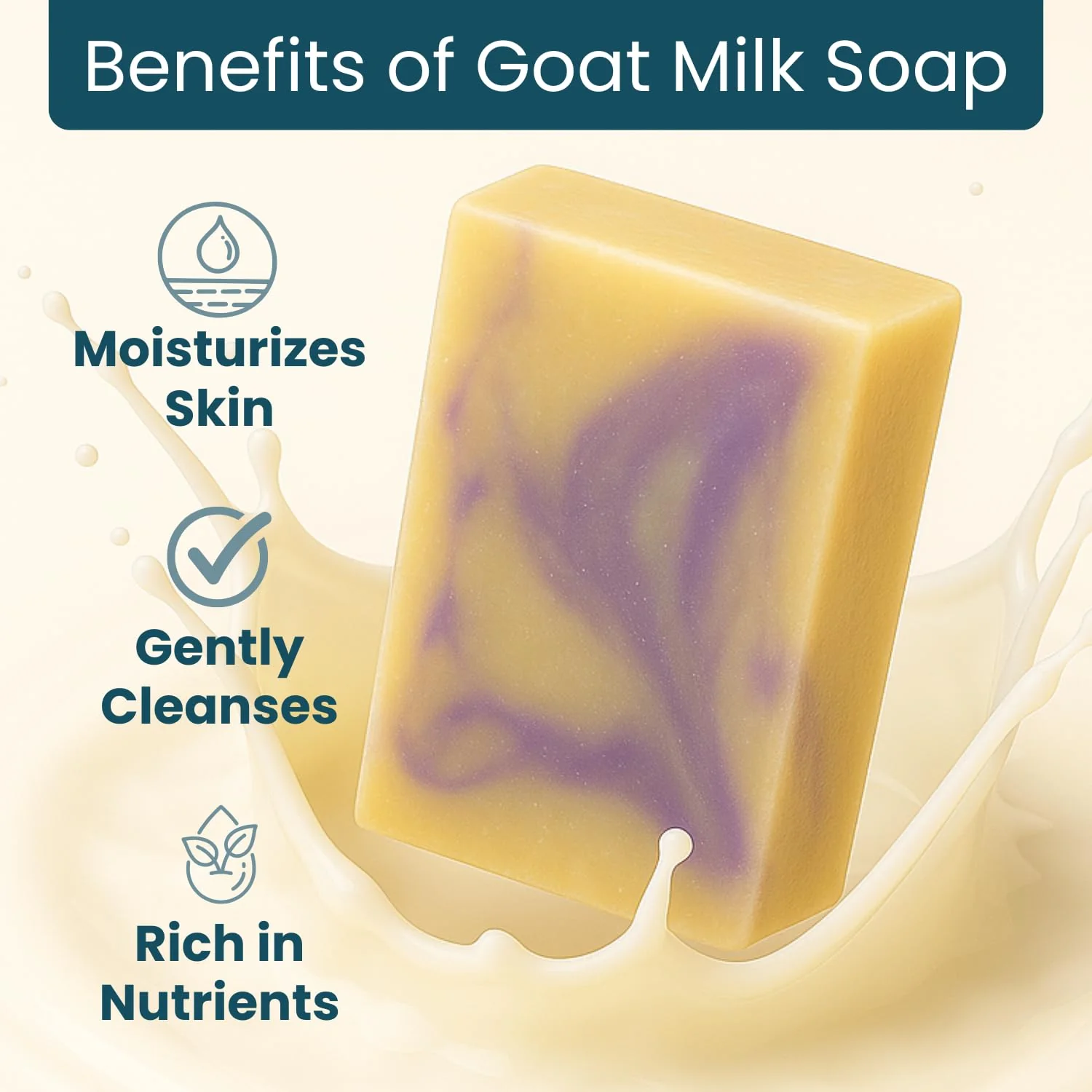 Way Natural Goat Milk Soap Bar Variety 3-Pack (5oz Bars) - Lavender, Cherry Almond, Honey Oatmeal - Cold Process, Natural Goat Soap for Hands & Body, Women & Men - Handmade, Gentle, No Dyes, USA Made - Image 9