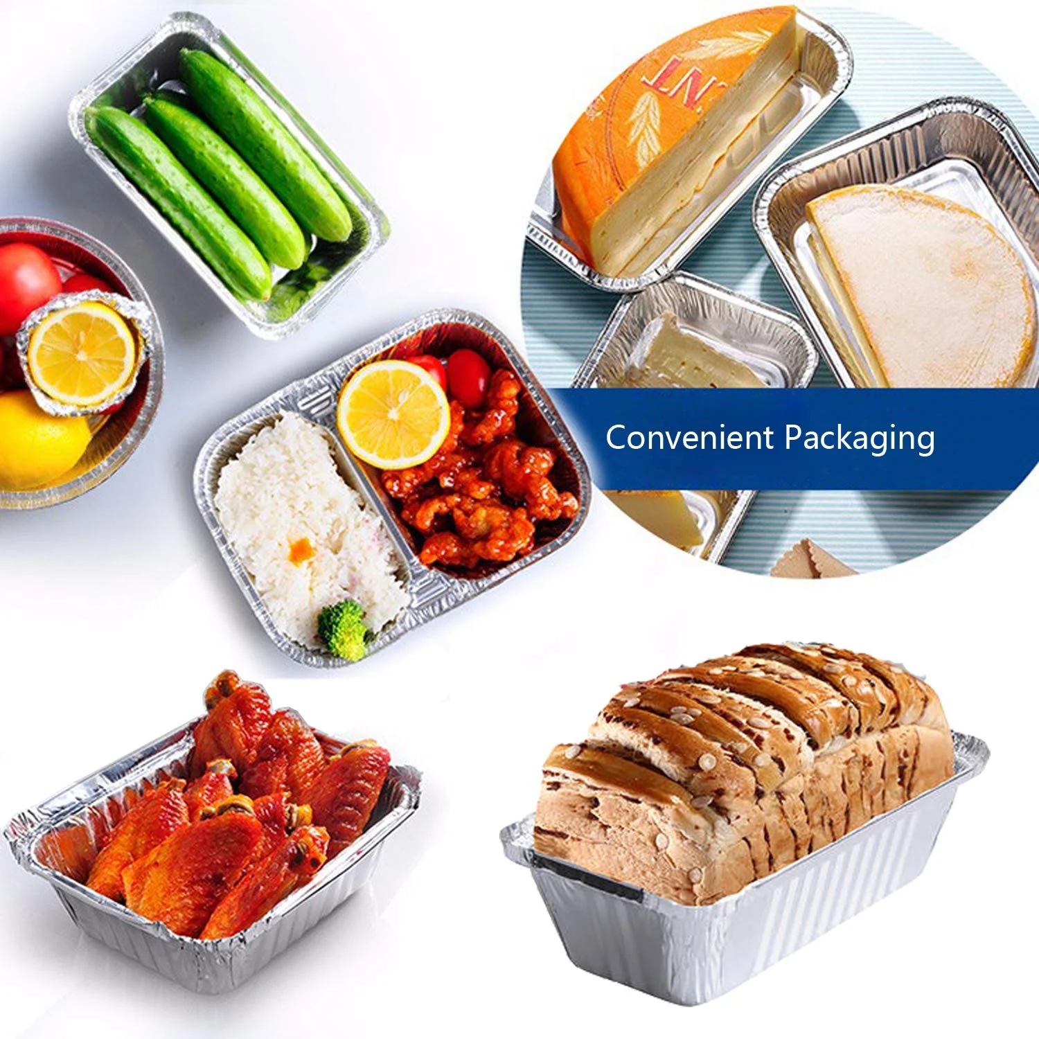 Waytiffer Loaf Pans [50 Pack] 2Lb Heavy Duty Disposable Aluminum Foil Premium Bread Tins Standard Size - 8.5" X 4.5" X 2.5" Perfect for Homemade Cakes & Breads - Image 4