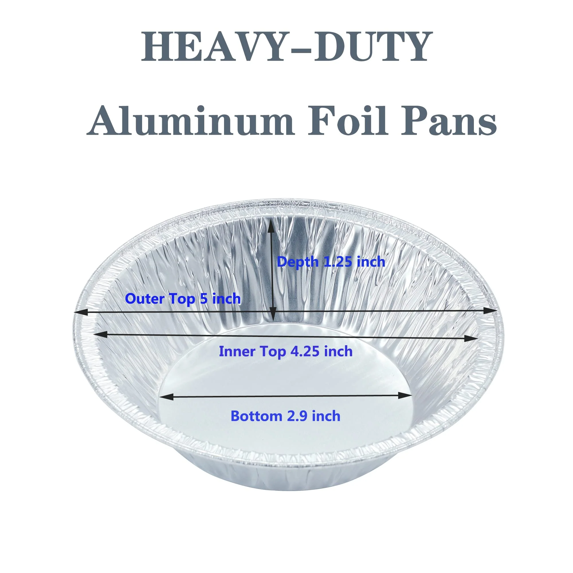 Waytiffer Pie Pans (100 Pack) 5 inch HEAVY-DUTY Disposable Aluminum Foil pie/tart Pans for Baking Personal Mini Pies, Foil Pie Tin for Bakeries, Cafes,Easily Stack & Store, Freeze & Reheat - Image 7